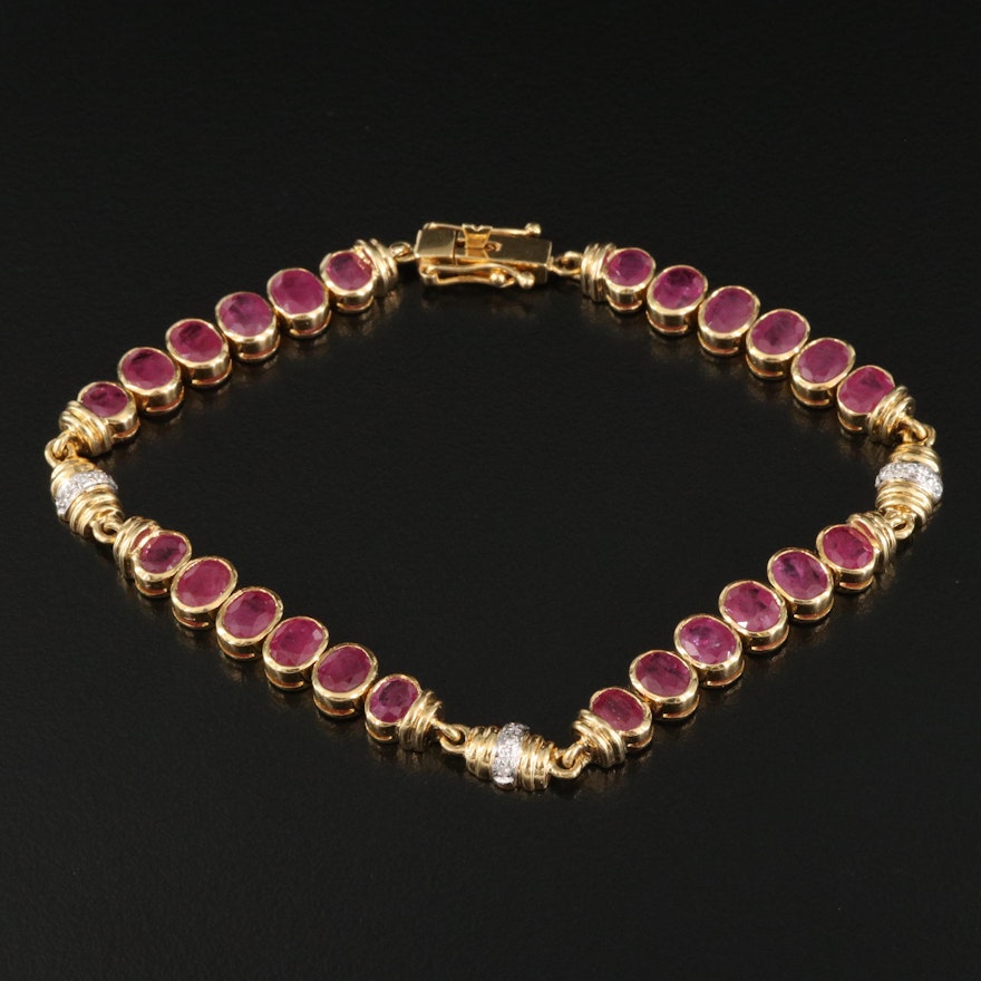 18K Ruby and Diamond. Bracelet