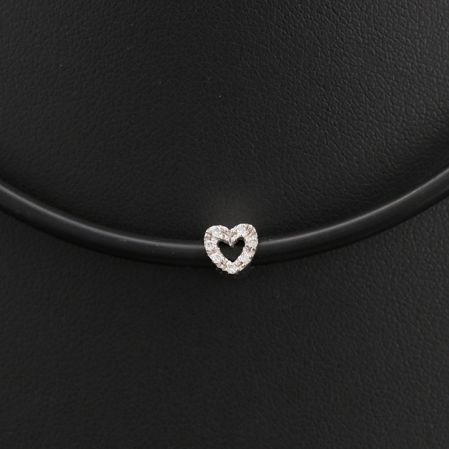 Italian 18K Diamond Heart Necklace