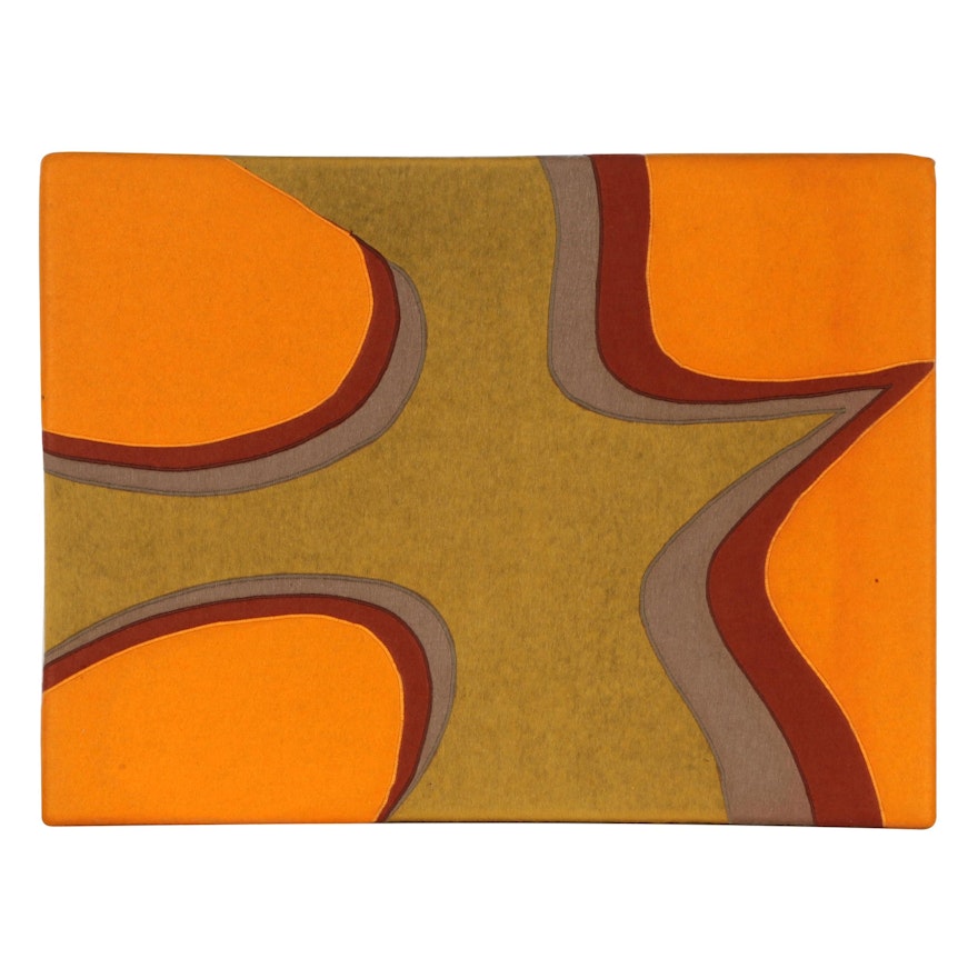 Coletta Martin Modernist Abstract Felt Appliqué Panels, Circa 1975