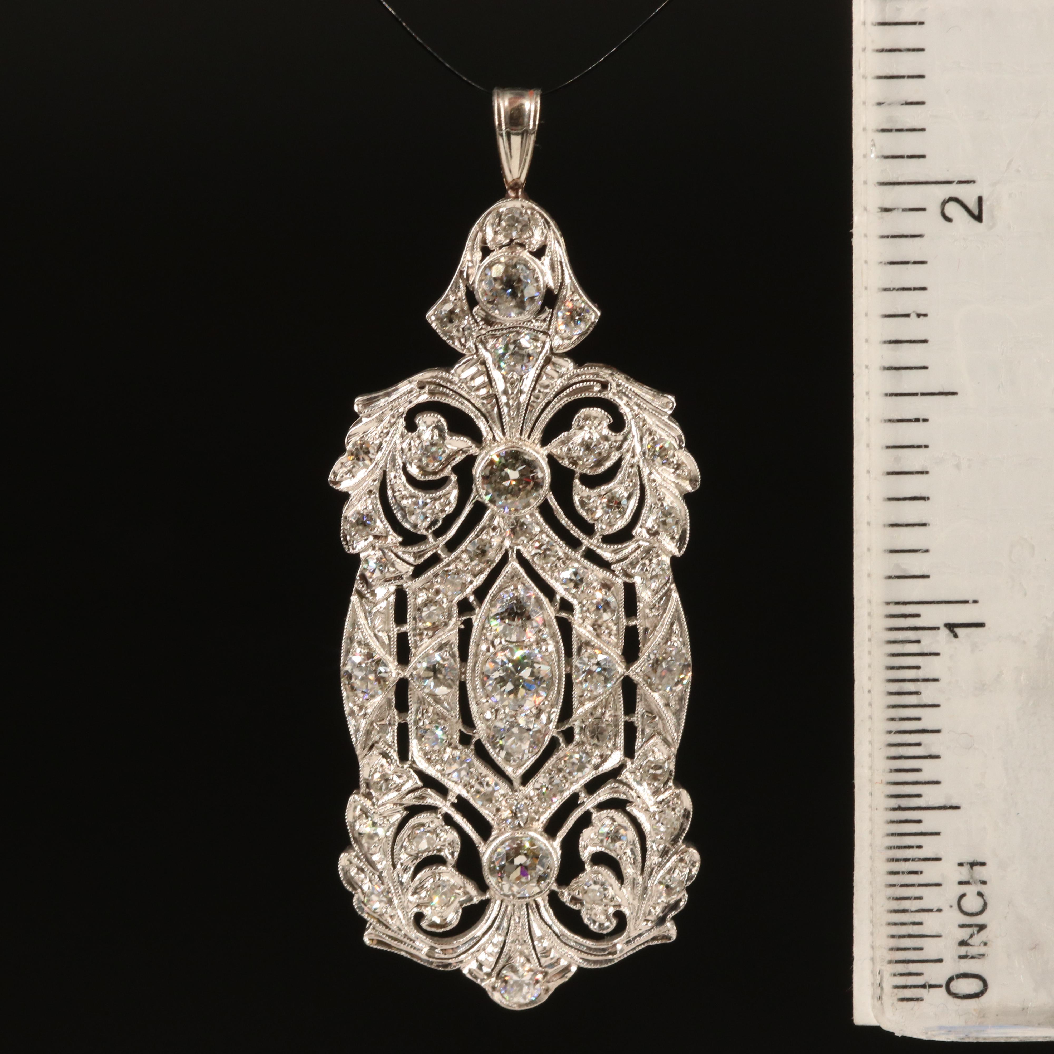 Edwardian Platinum 2.68 CTW Diamond Pendant