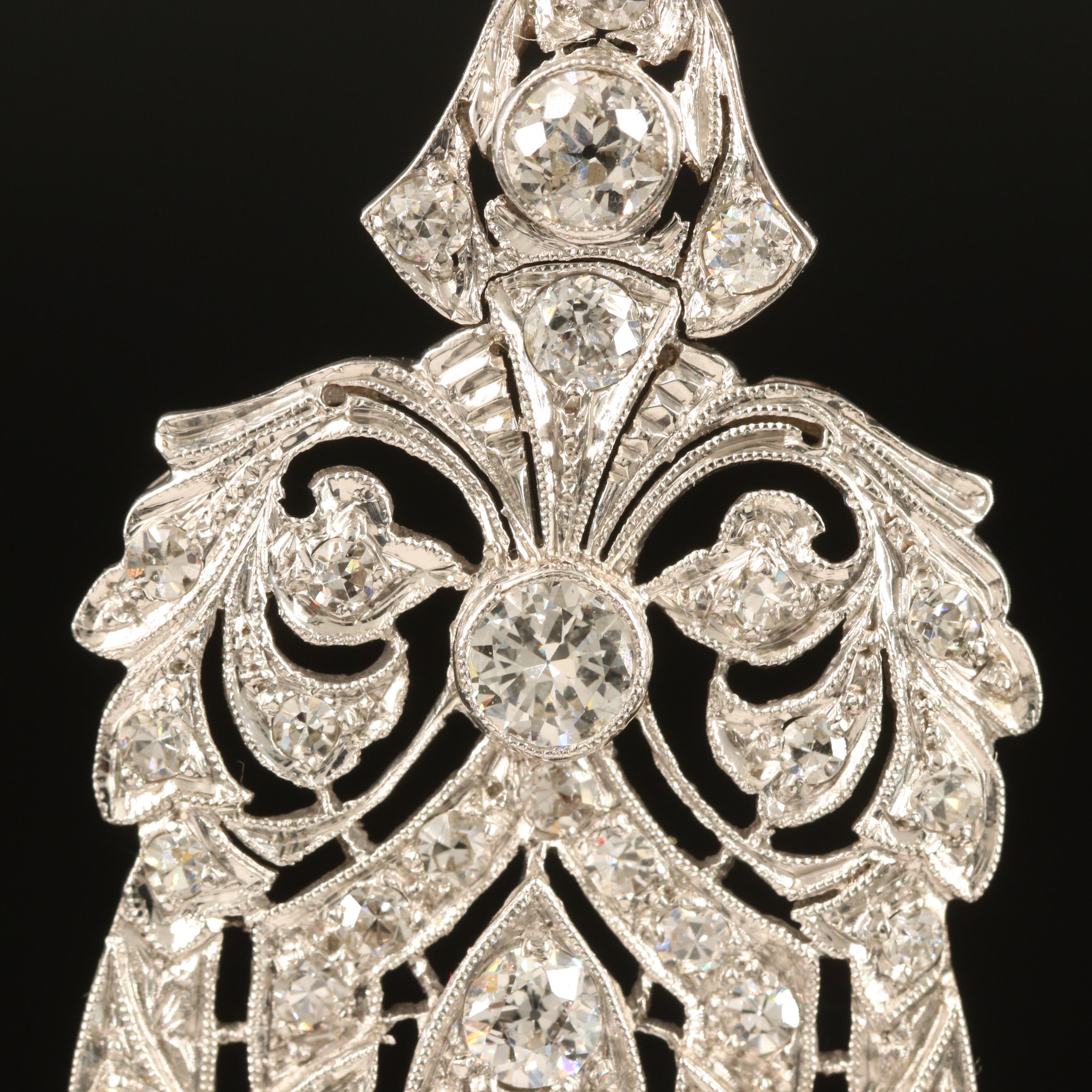 Edwardian Platinum 2.68 CTW Diamond Pendant
