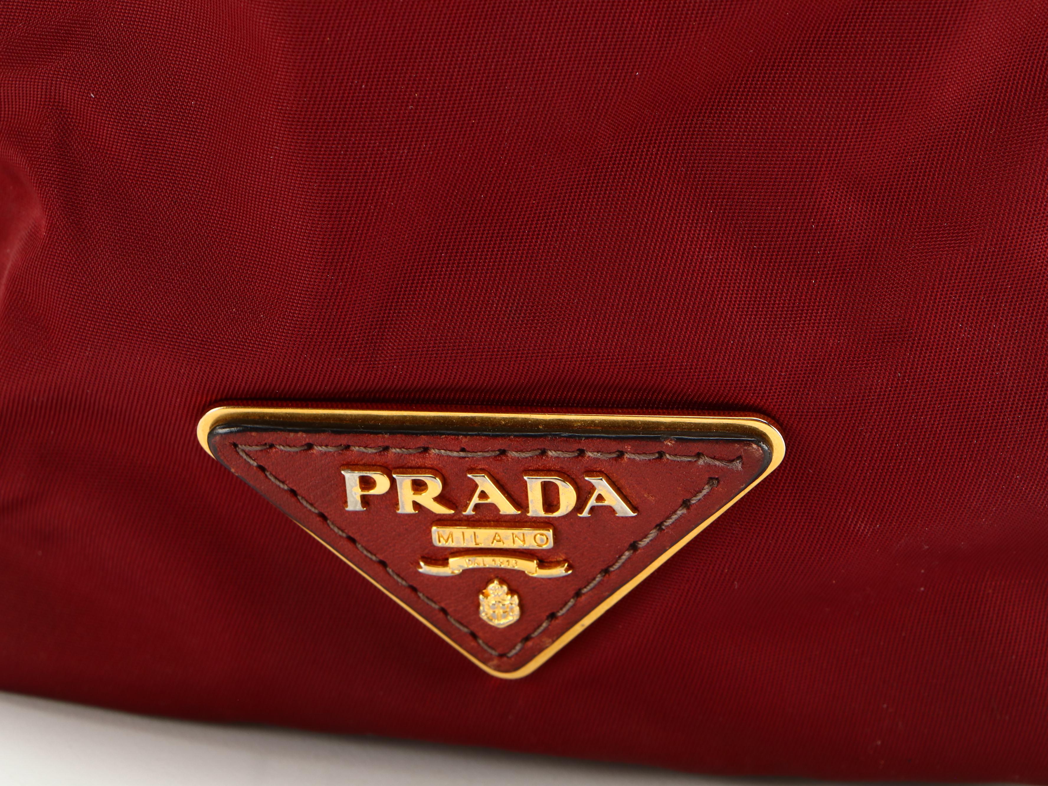 Prada Two-Way Bag in Red Saffiano Leather and Red Tessuto Nylon