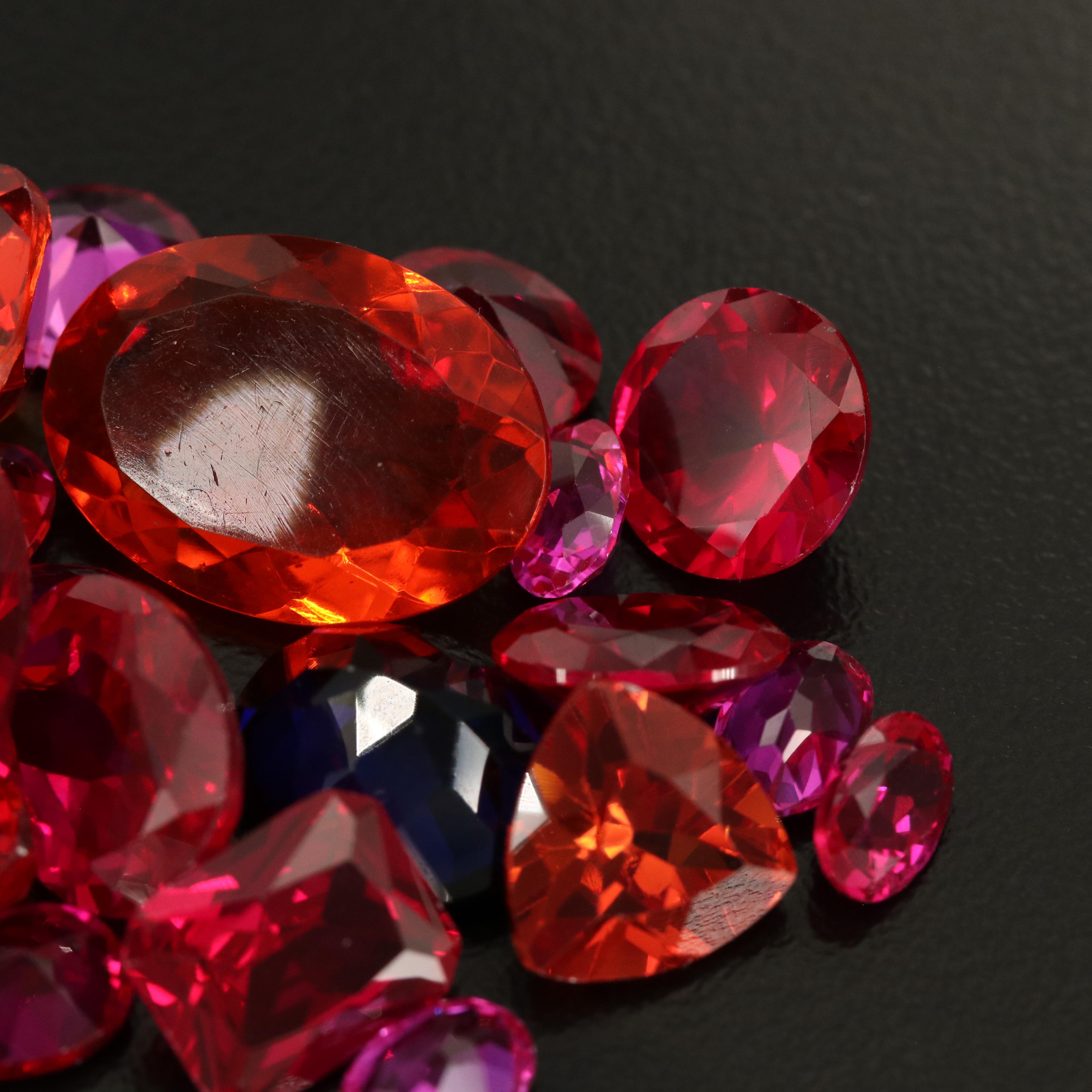 Loose Laboratory Grown Sapphires, Laboratory Grown Rubies and Glass