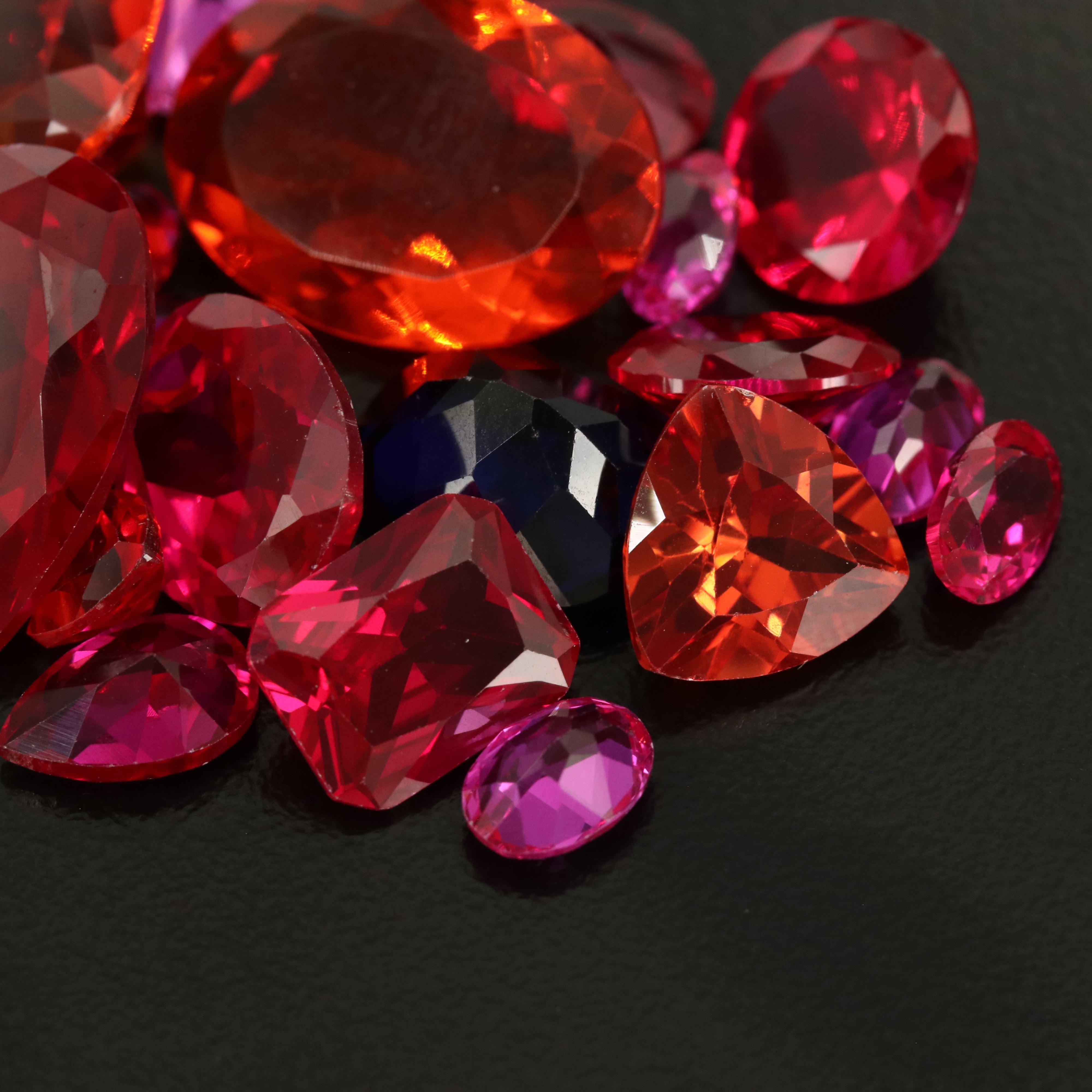 Loose Laboratory Grown Sapphires, Laboratory Grown Rubies and Glass