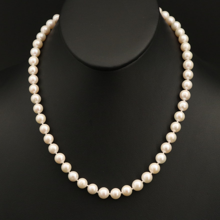 Pearl Necklace with 14K Clasp