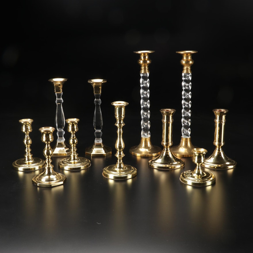 Brass Candlesticks Featuring Baldwin