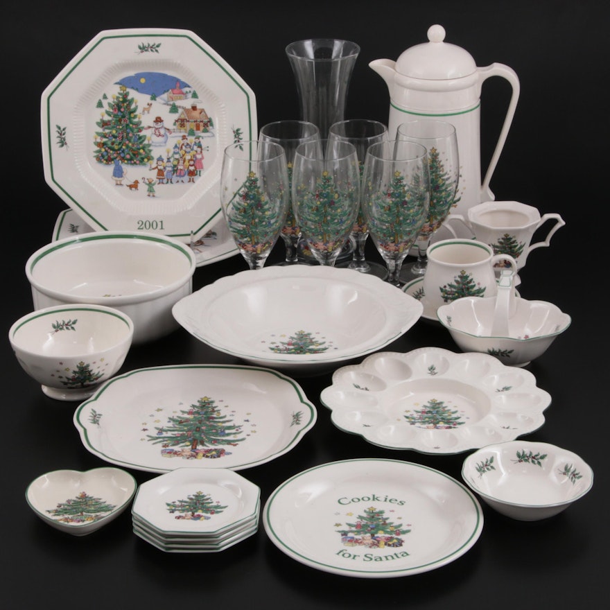 Nikko "Christmastime" and "Happy Holidays" Beverage Ware and Other Serveware