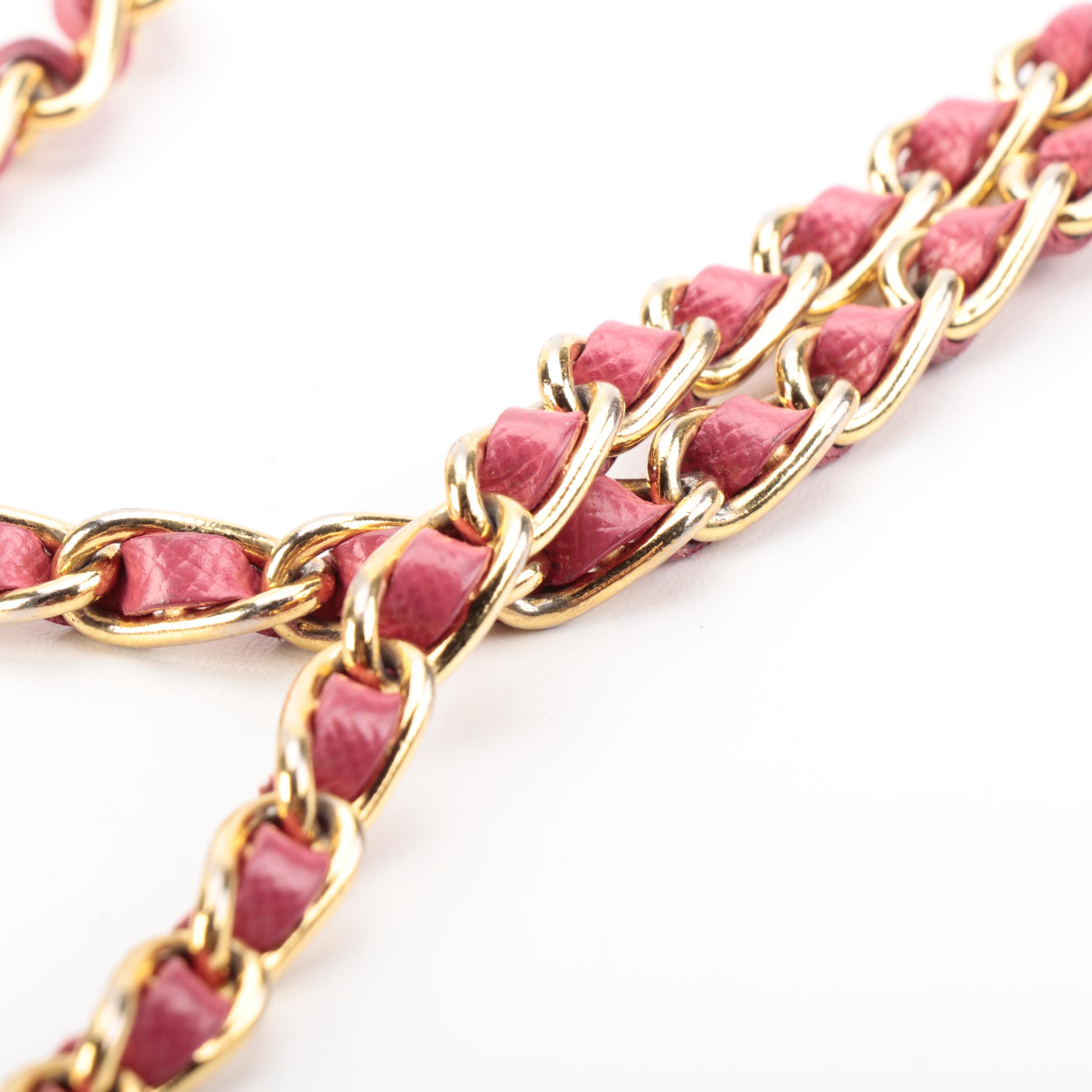 Prada Peonia Saffiano Leather Love Wallet on Chain