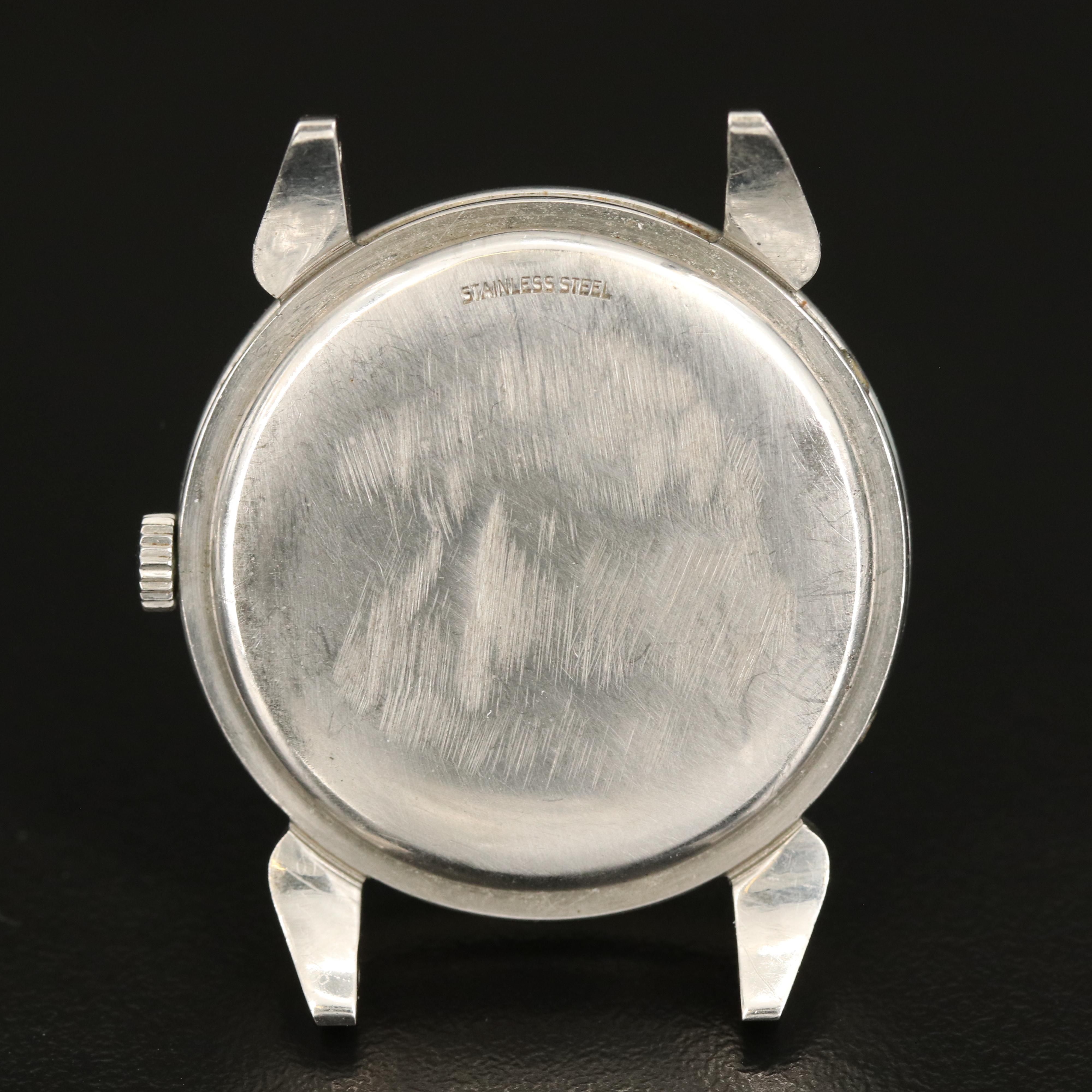 Vintage Movado Celestograf Stainless Steel Stem Wind Watch