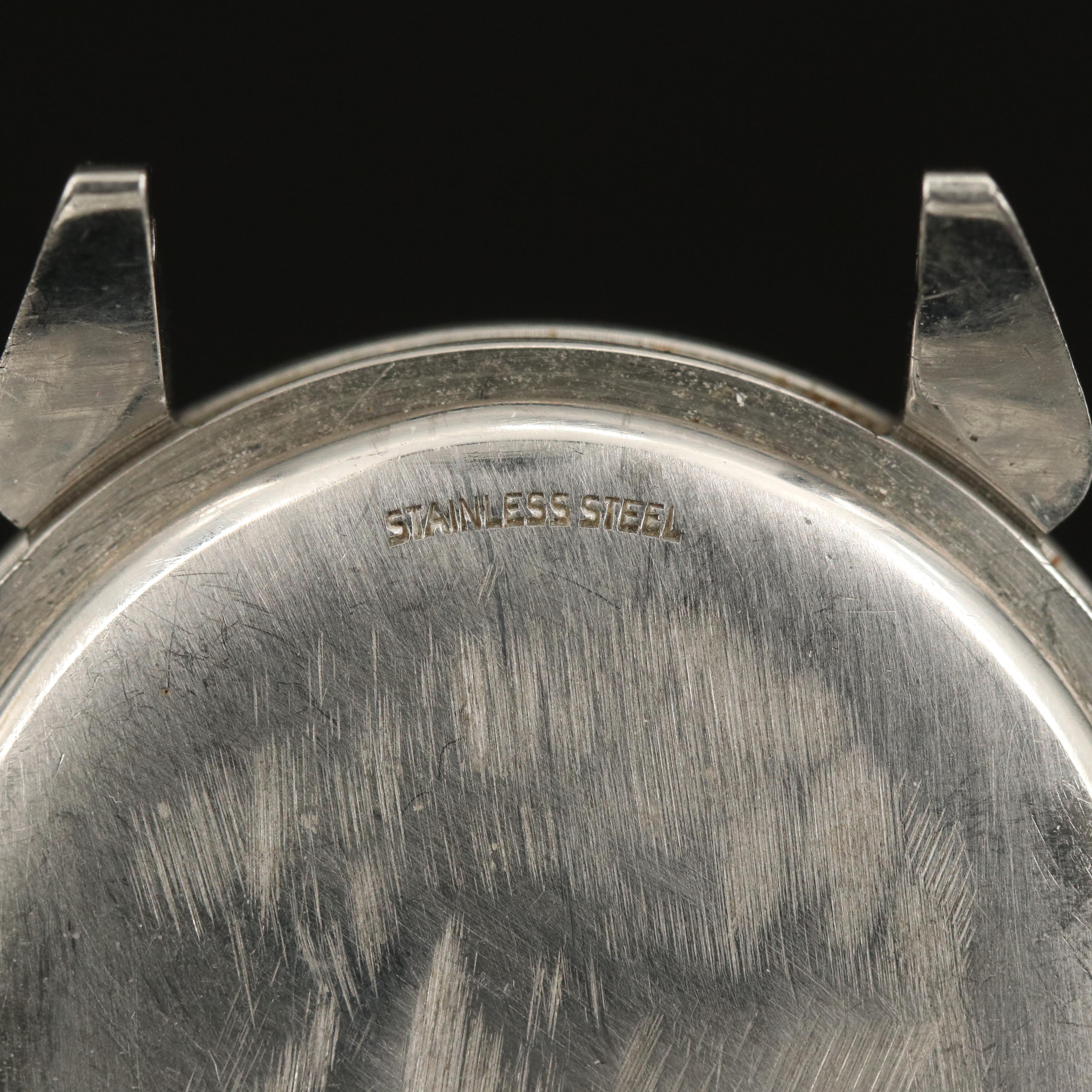 Vintage Movado Celestograf Stainless Steel Stem Wind Watch