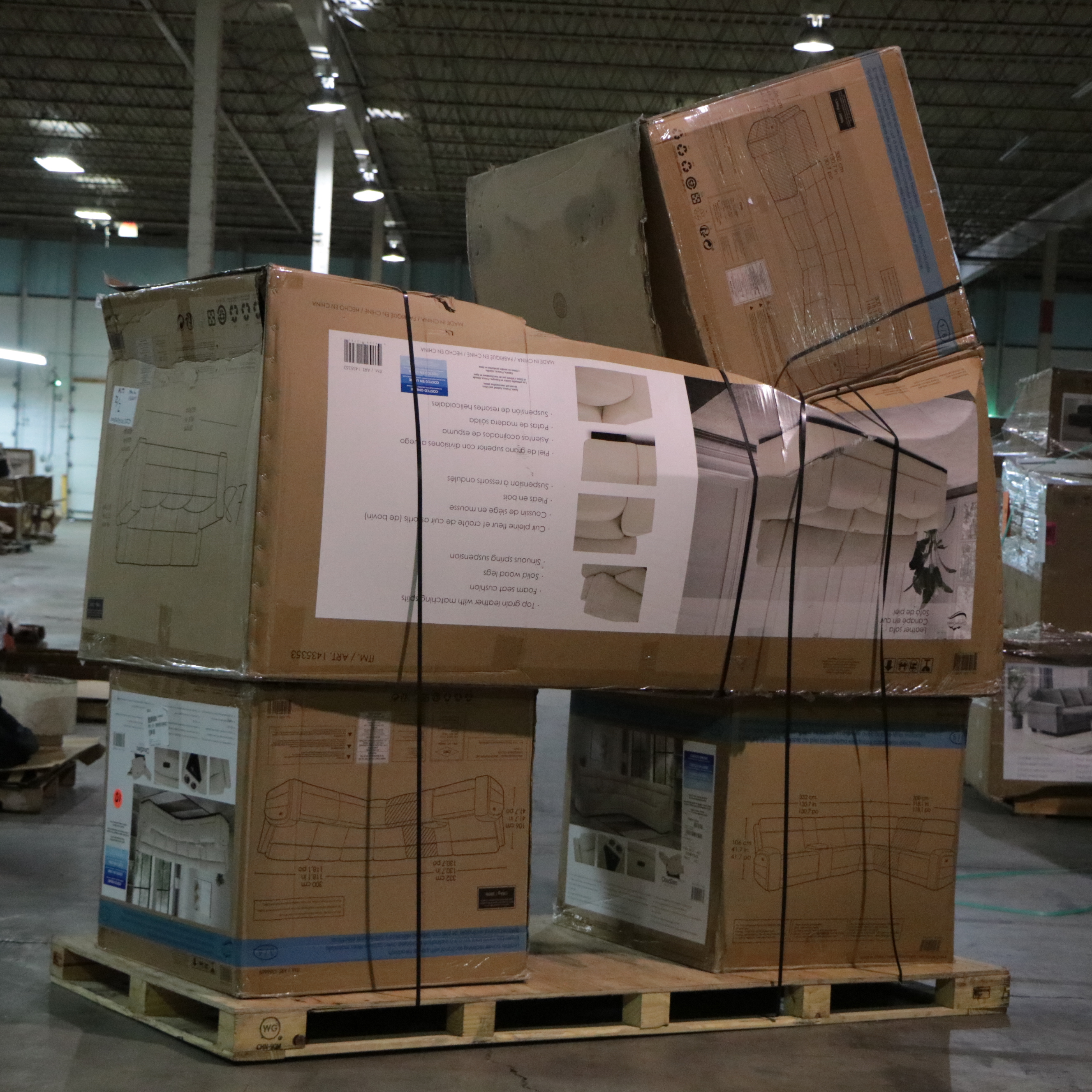 "Gearhart" Six-Piece Leather Power Reclining Sectional with Power Headrests