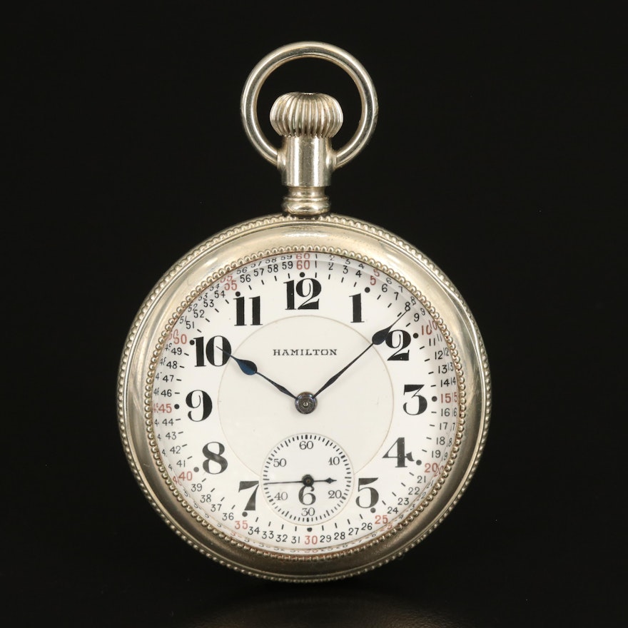 1922 Hamilton Exhibition Back Salesman's Sample Pocket Watch
