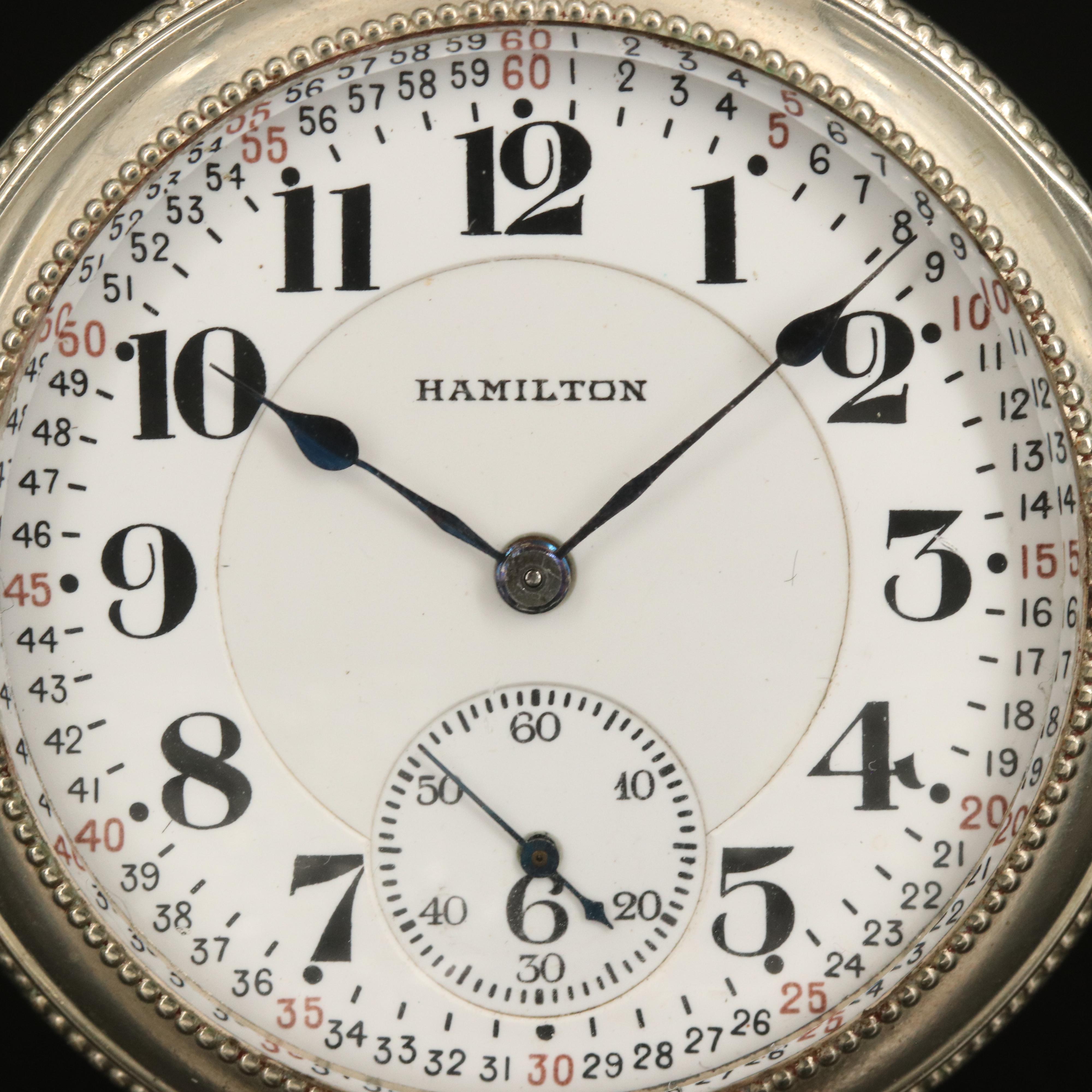 1922 Hamilton Exhibition Back Salesman's Sample Pocket Watch