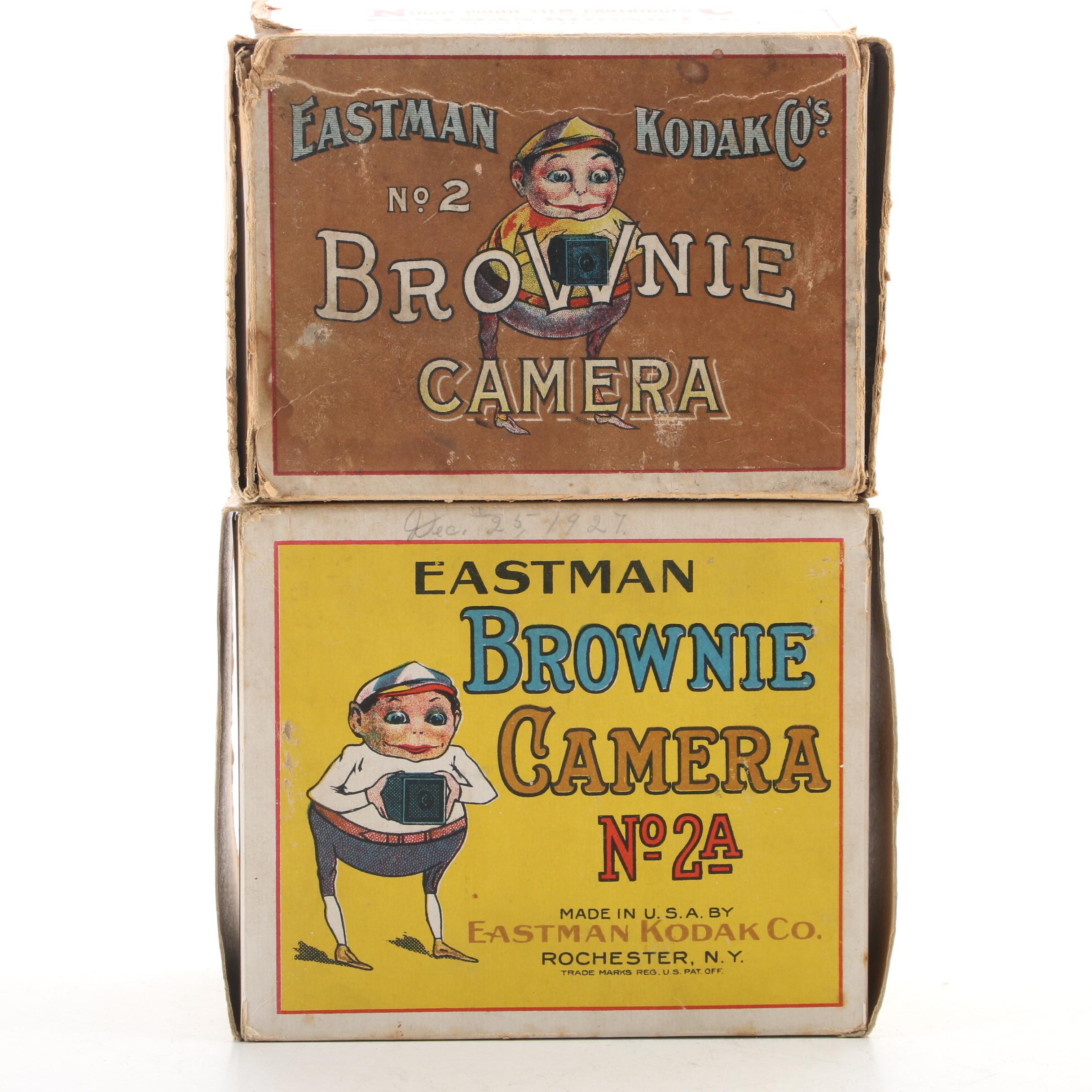 Eastman Kodak Brownie No. 2 and No. 2A Box Cameras, Early 20th Century