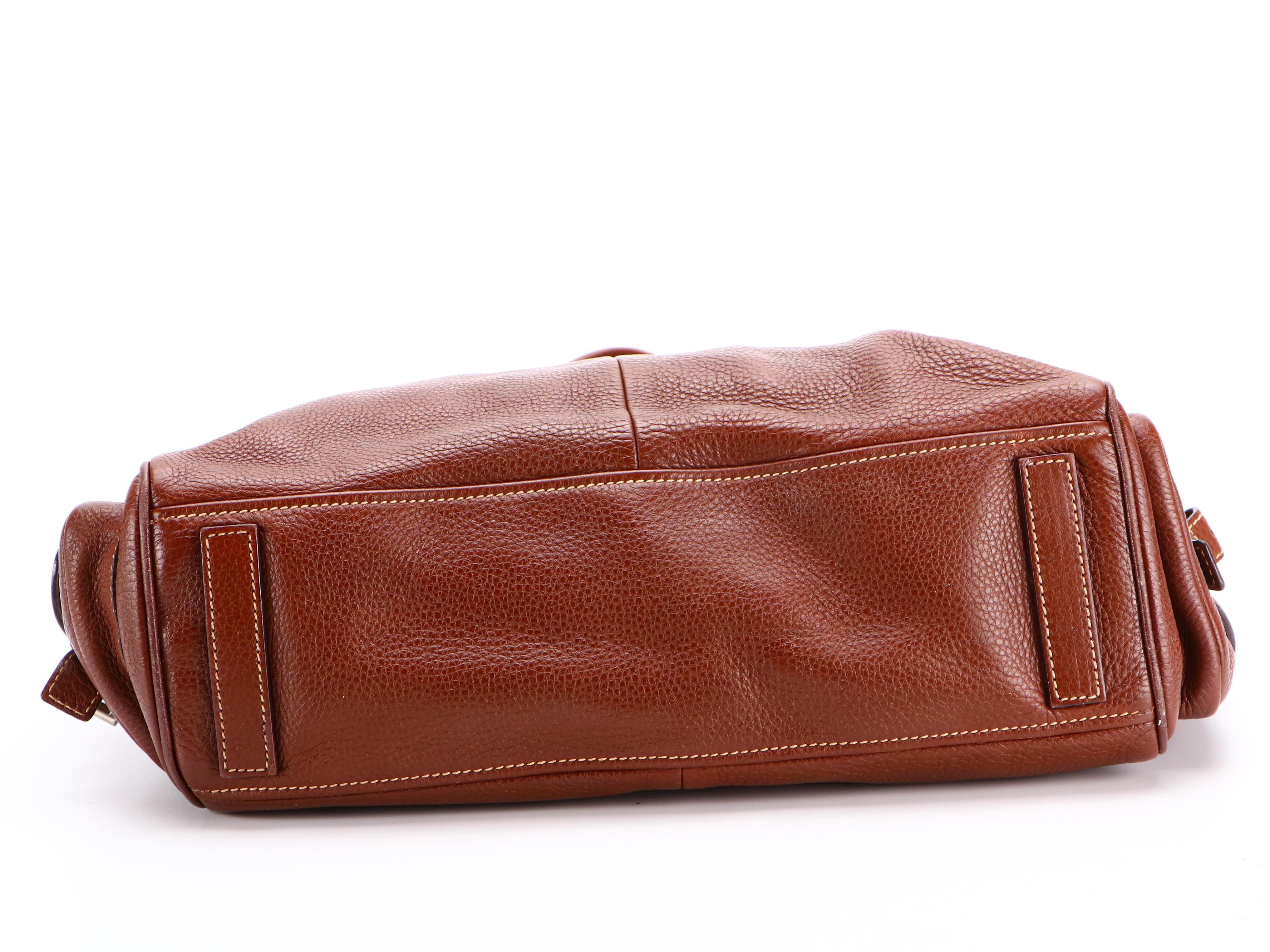 Prada Shoulder Tote Bag in Vitello Daino Leather with Two Exterior Flap Pockets