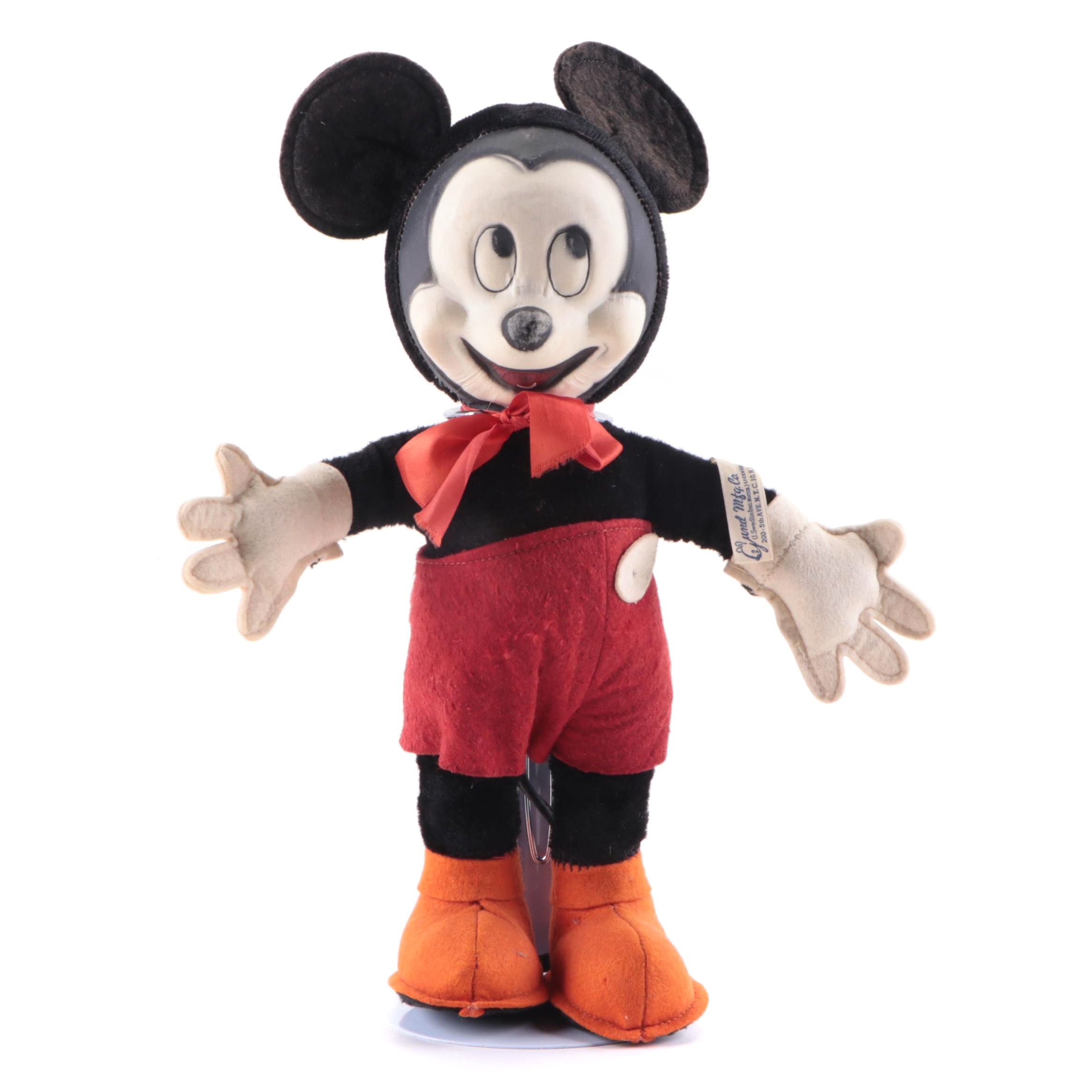 Gund Manufacturing Co. Walt Disney Mickey Mouse Stuffed Toy, 1930s