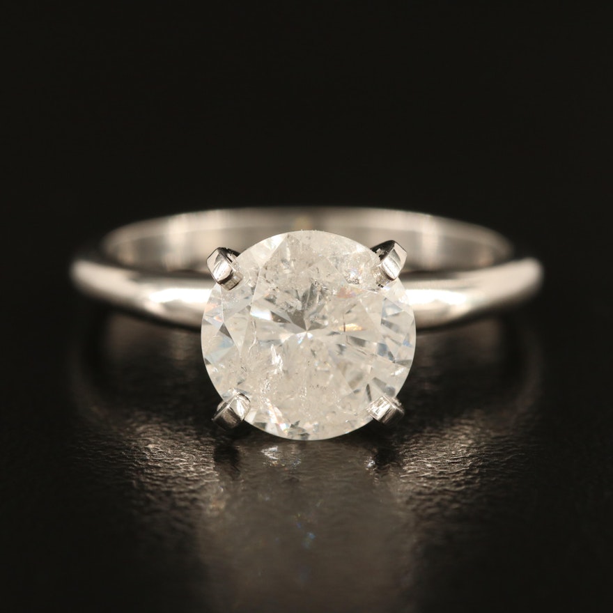 Platinum 2.57 CT Diamond Solitaire Ring