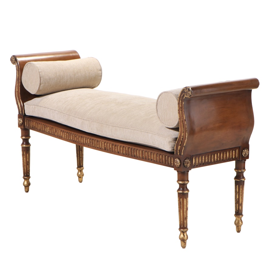 John-Richard Louis XVI Style Hardwood and Parcel-Gilt Bench