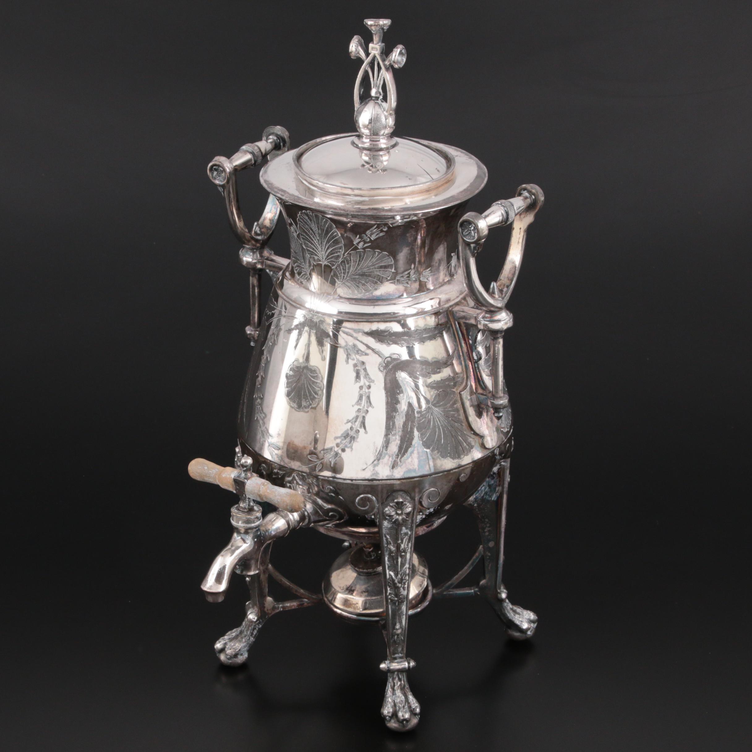 Reed & Barton Silver Plate Samovar and Burner, Late 19th to Early 20th C.