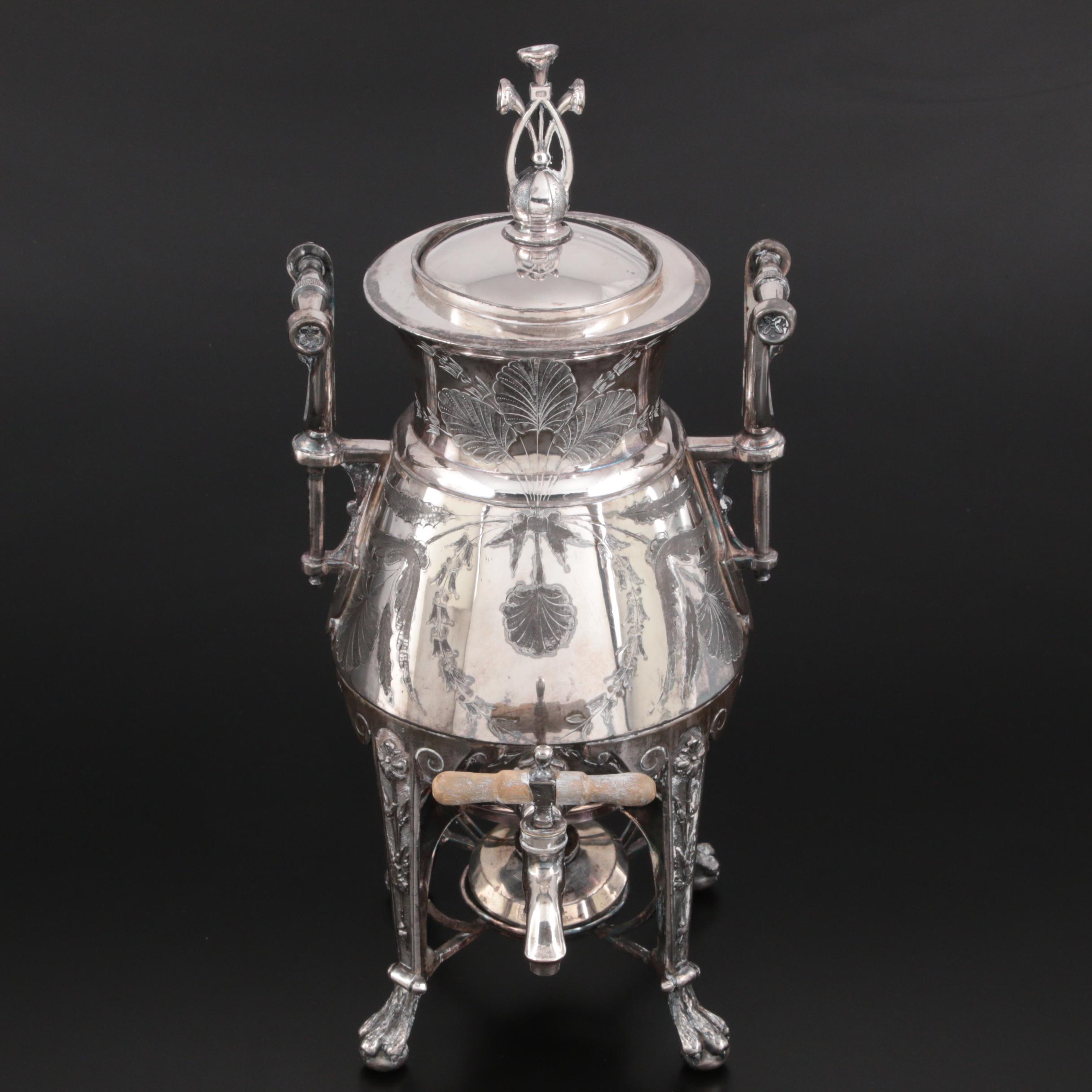 Reed & Barton Silver Plate Samovar and Burner, Late 19th to Early 20th C.