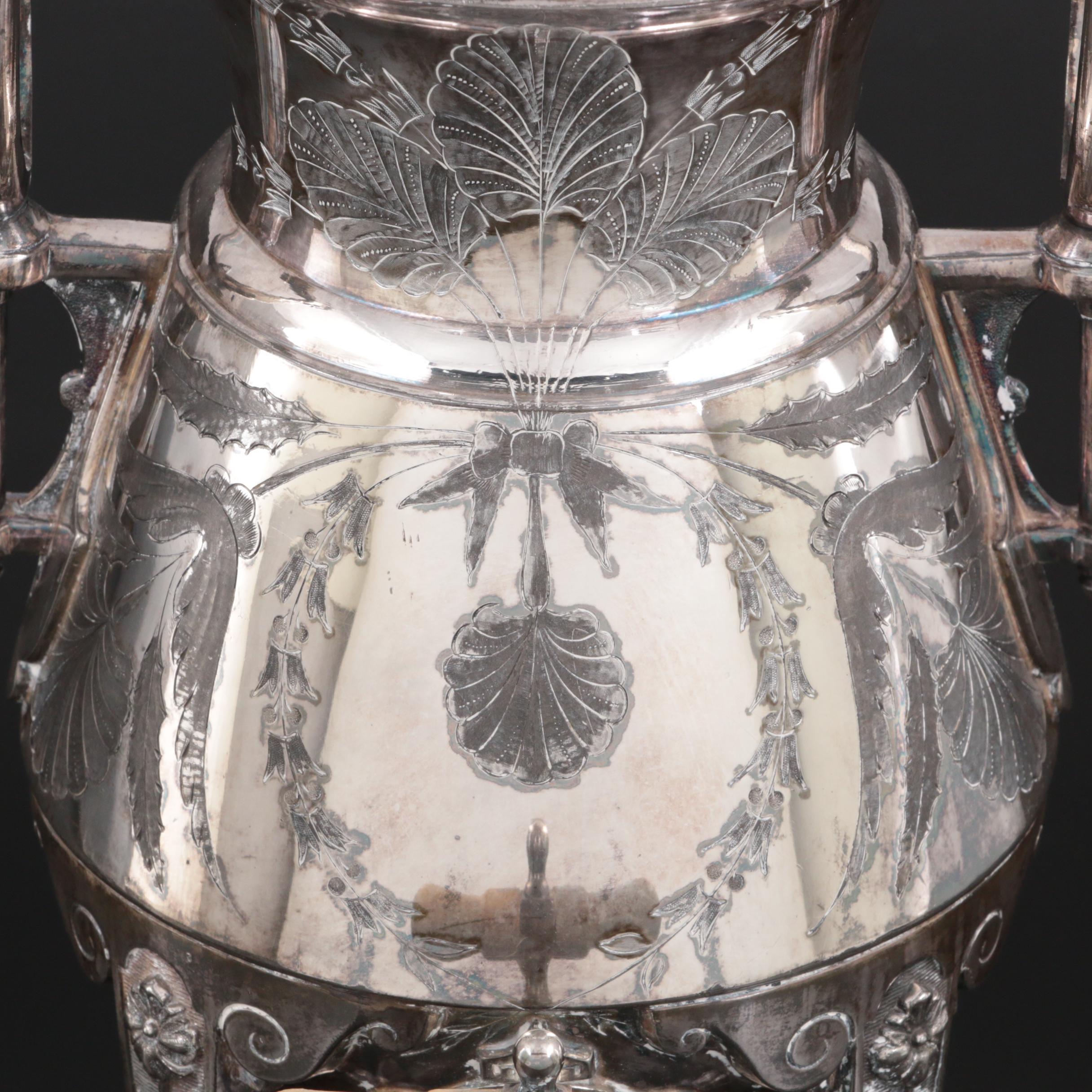 Reed & Barton Silver Plate Samovar and Burner, Late 19th to Early 20th C.