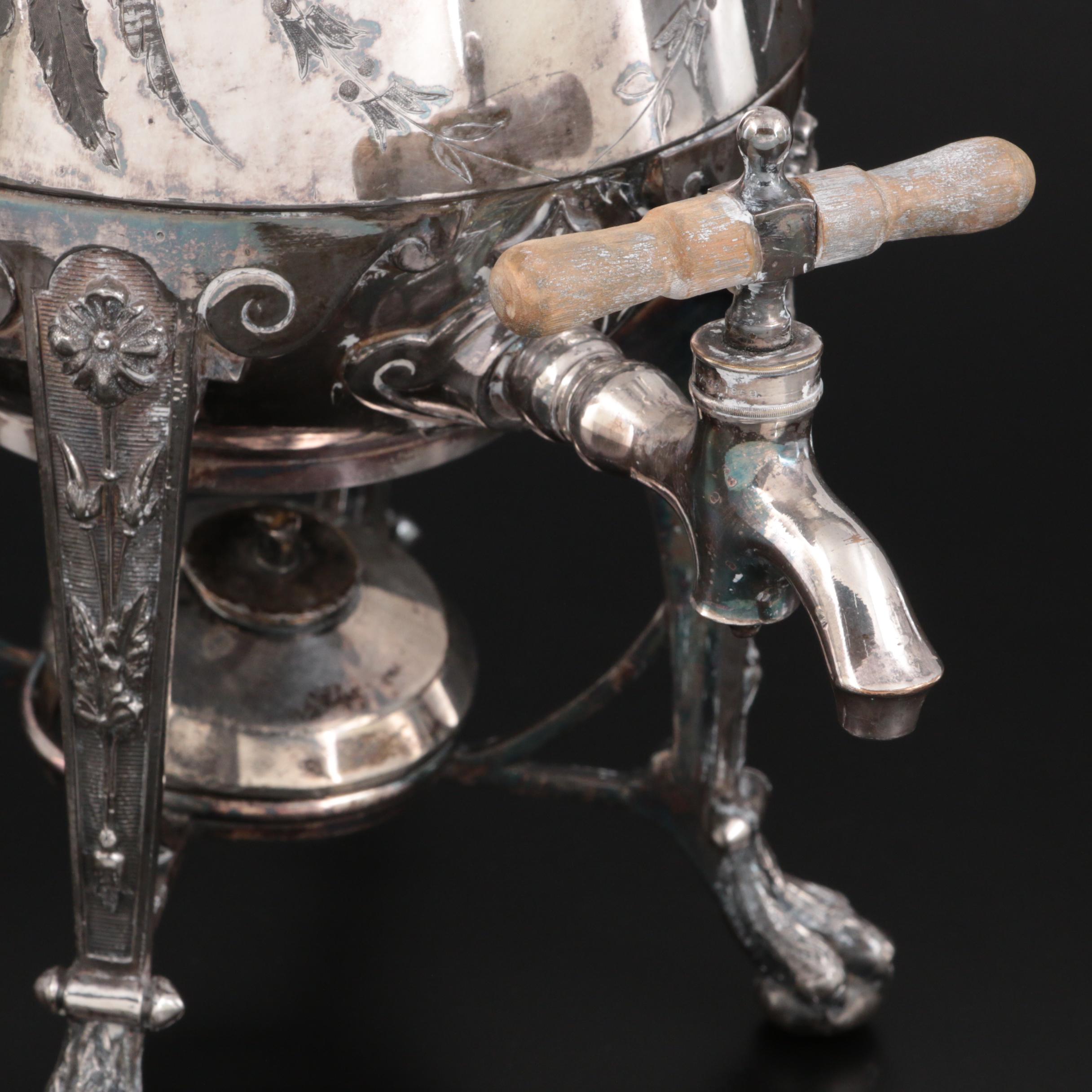 Reed & Barton Silver Plate Samovar and Burner, Late 19th to Early 20th C.
