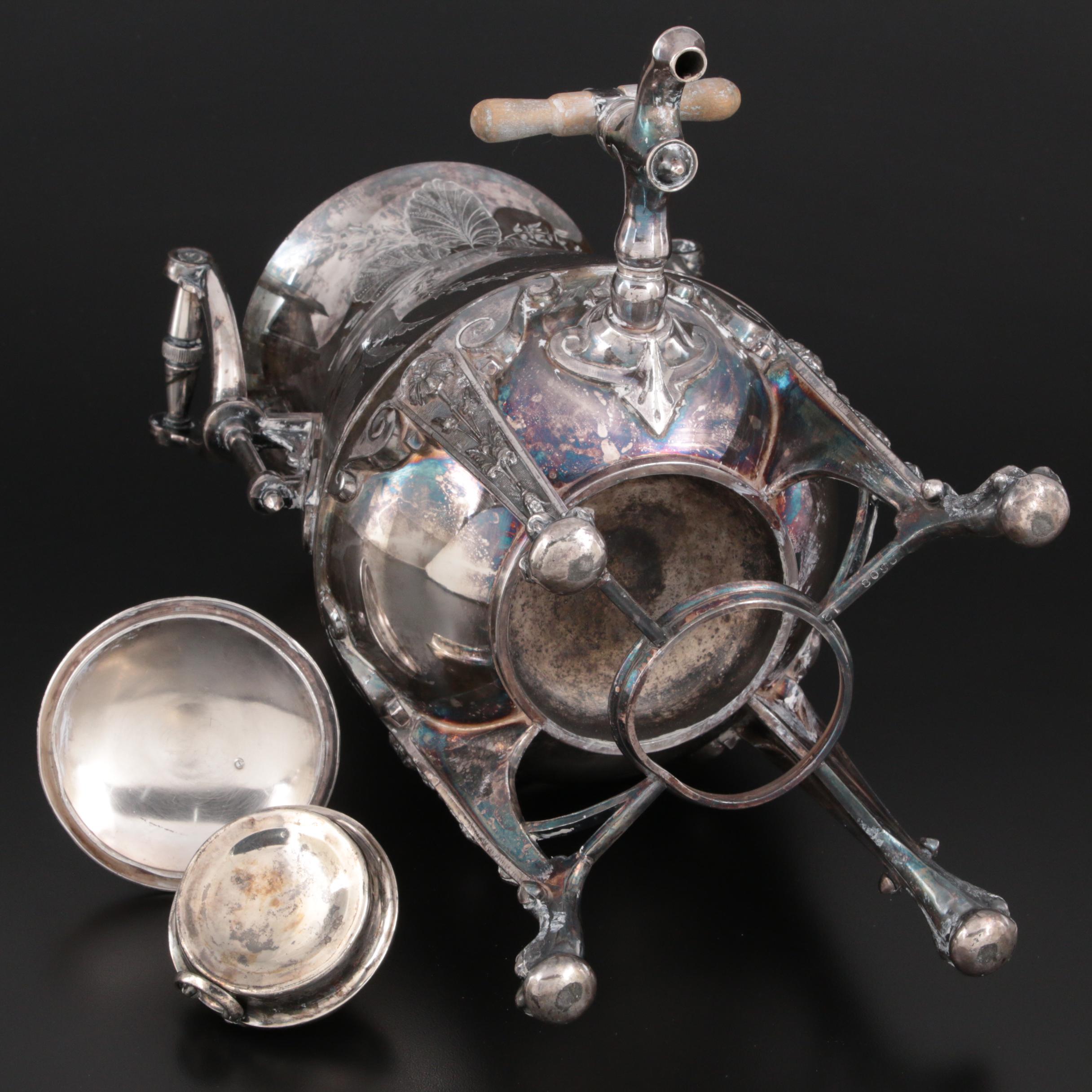 Reed & Barton Silver Plate Samovar and Burner, Late 19th to Early 20th C.