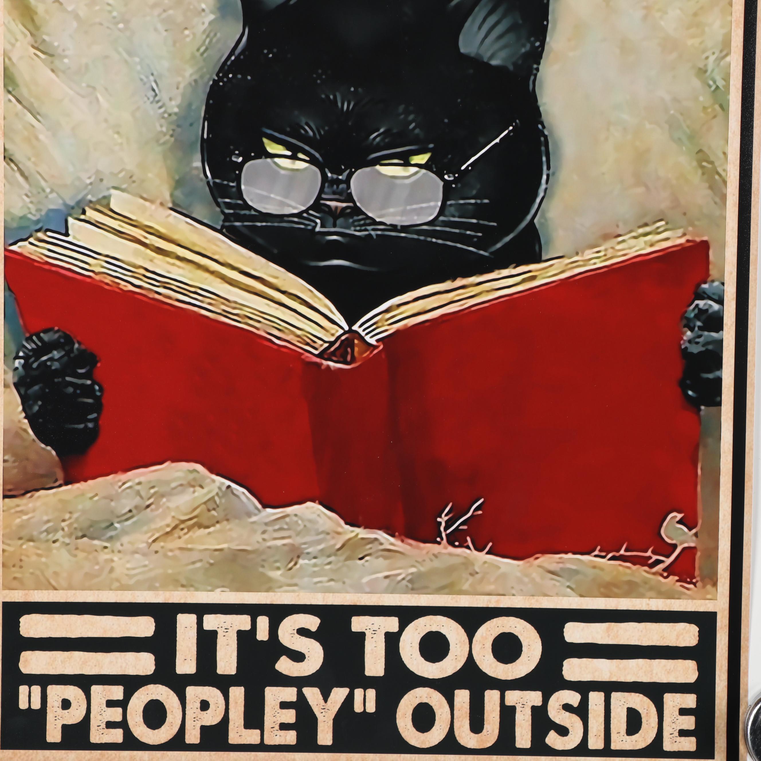 Giclée of Black Cat Reading, 21st Century