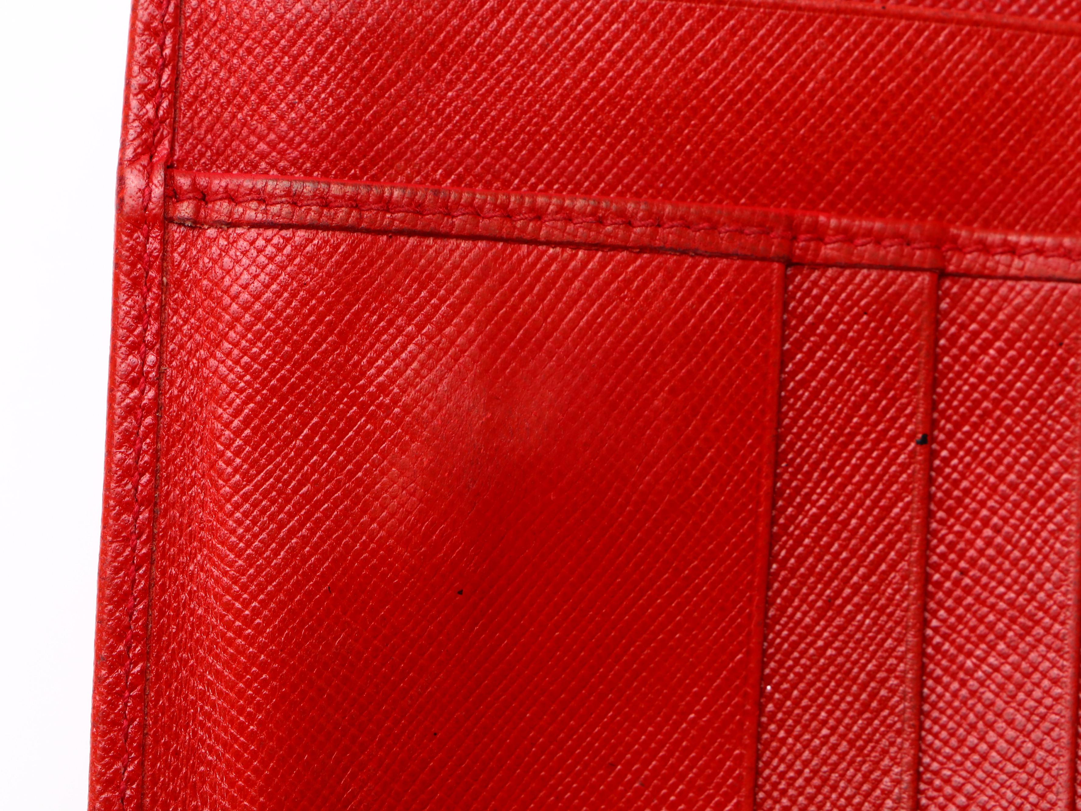 Prada Front Flap Wallet in Red Saffiano Leather