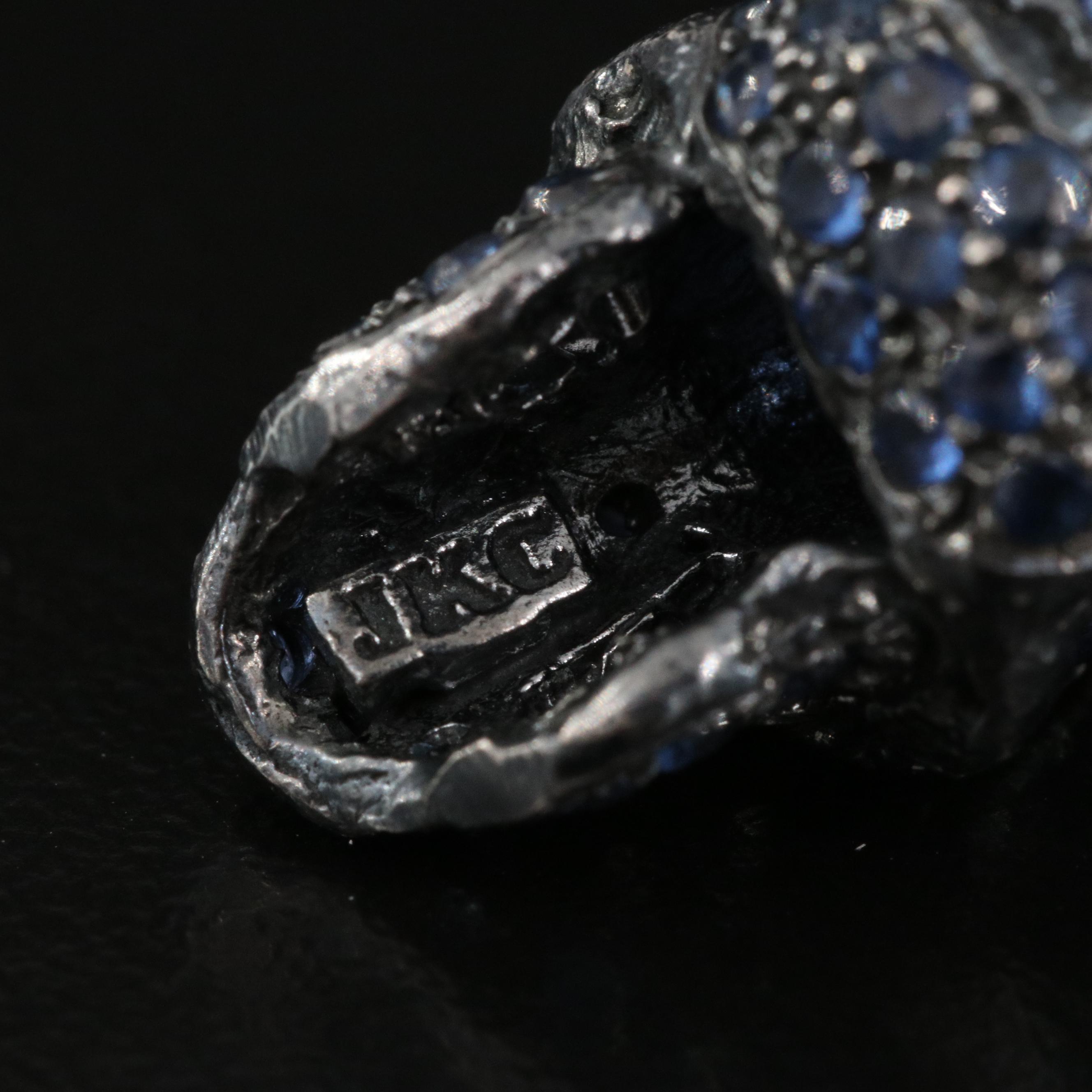 Jessica Kagan Cushman Sterling Sapphire and Diamond Pendant Necklace