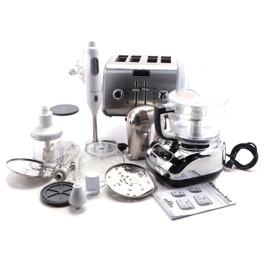 KitchenAid Food Processor, Immersion Blender, Toaster and Breville Hand Mixer