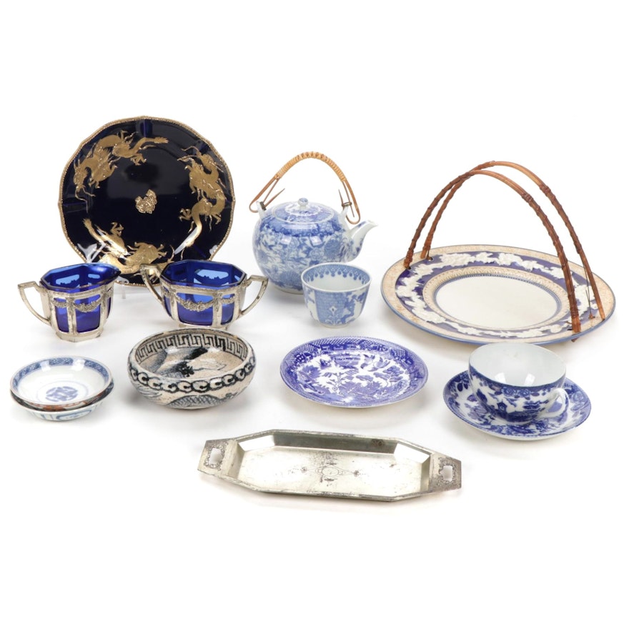 Japanese Porcelain and Glass Tableware, Mid to Late 20th Century