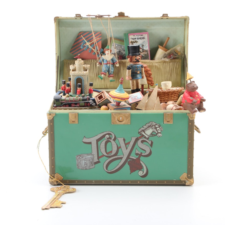 Enesco "Treasure Chest of Toys" Music Box, Late 20th Century