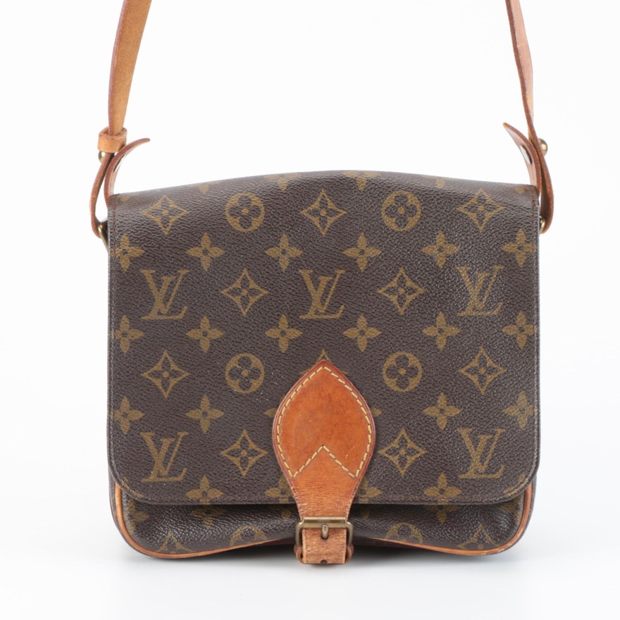 Louis Vuitton Cartouchière MM Bag in Monogram Canvas and Vachetta Leather