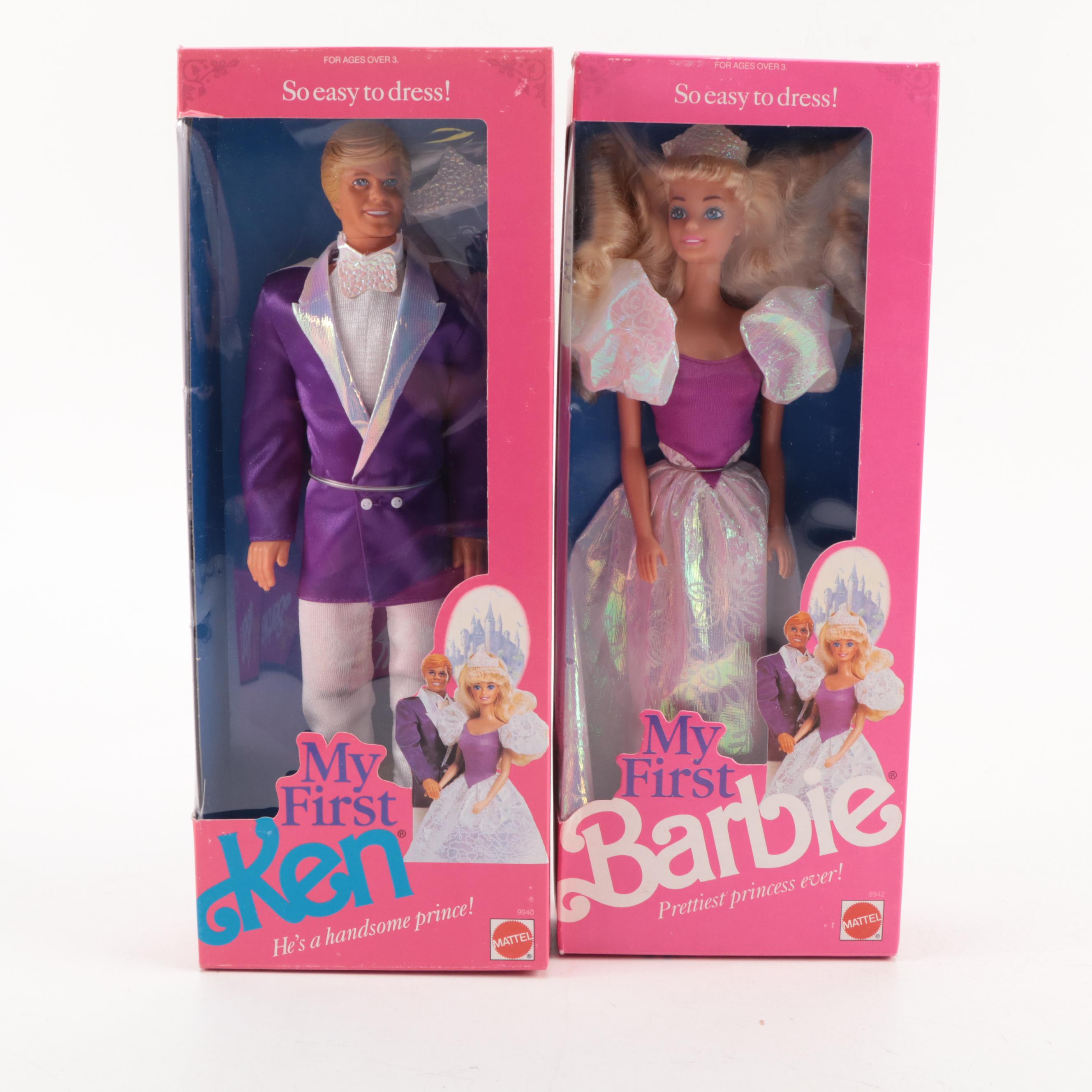 Mattel "My First Barbie" and "My First Ken" Dolls, Late 20th Century