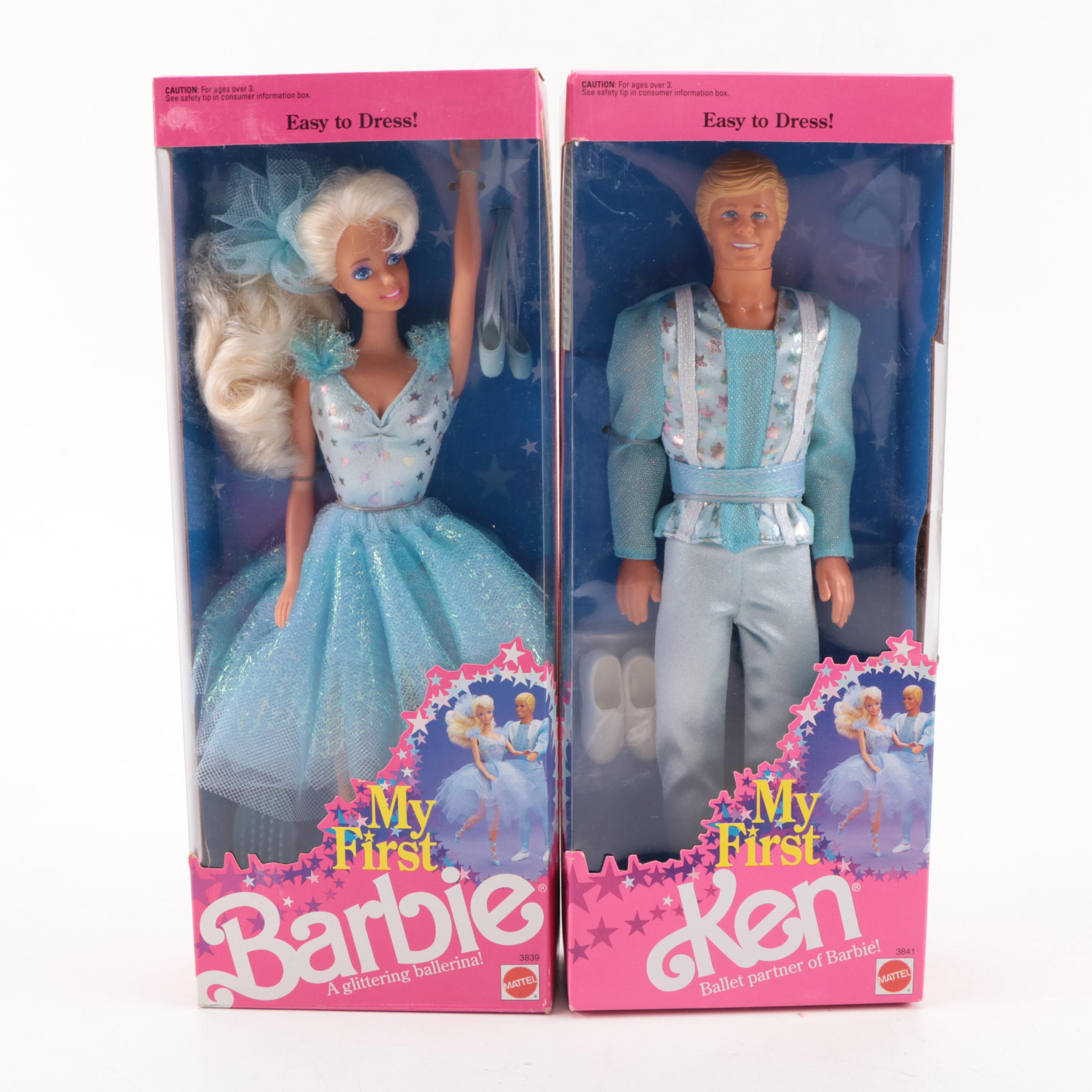 Mattel "My First Barbie" and "My First Ken" Dolls, Late 20th Century