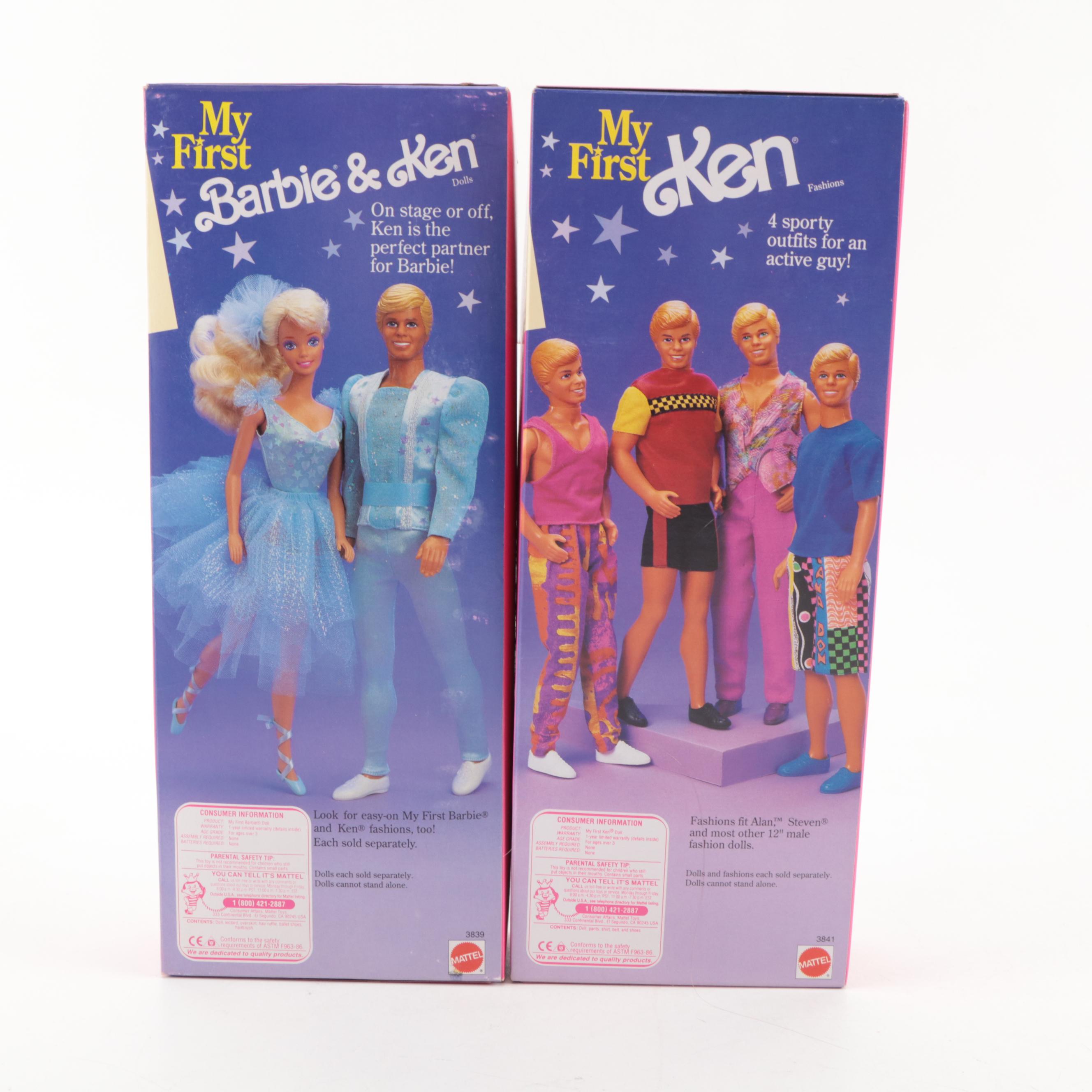 Mattel "My First Barbie" and "My First Ken" Dolls, Late 20th Century