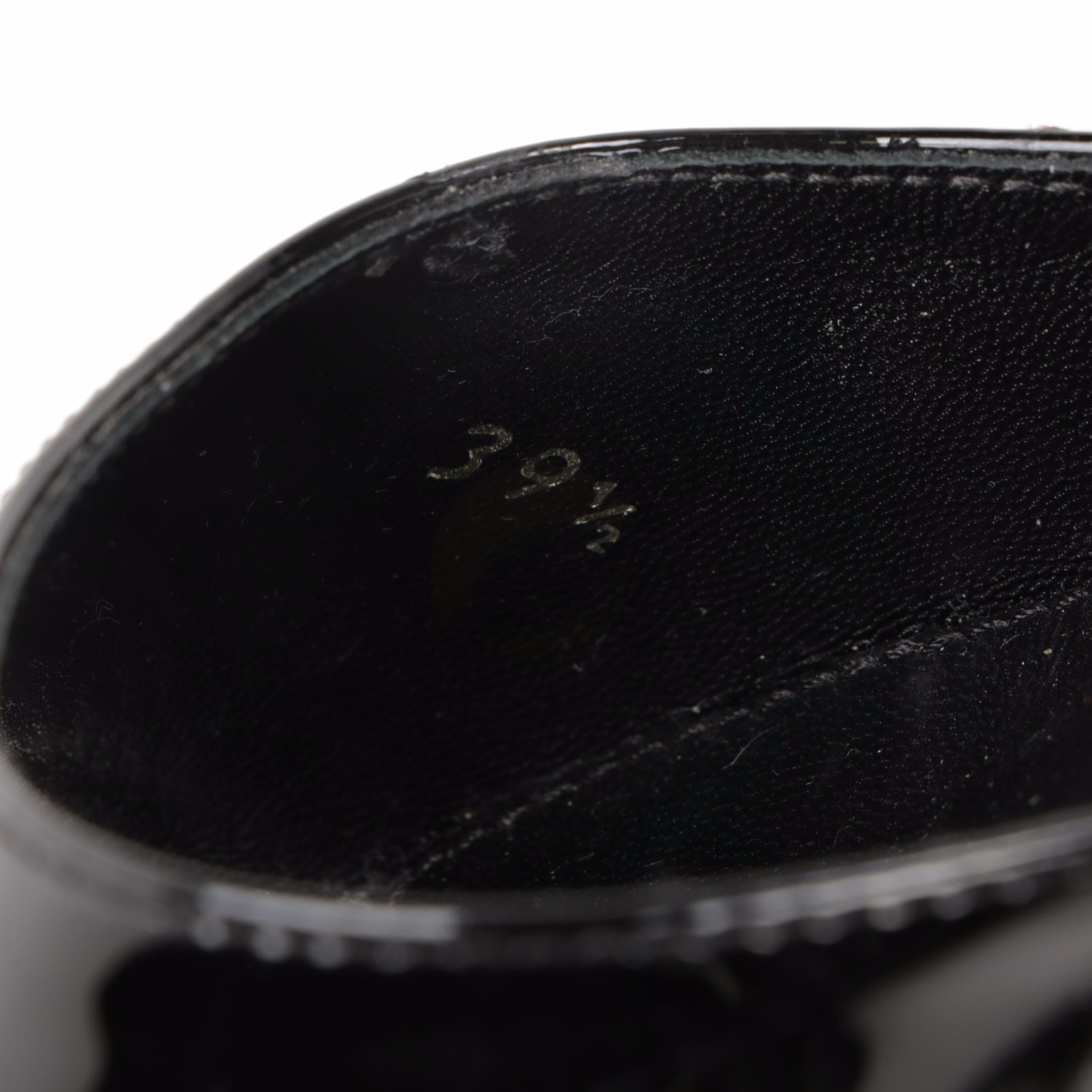 Prada Patent Leather Cork Wedge Sandals