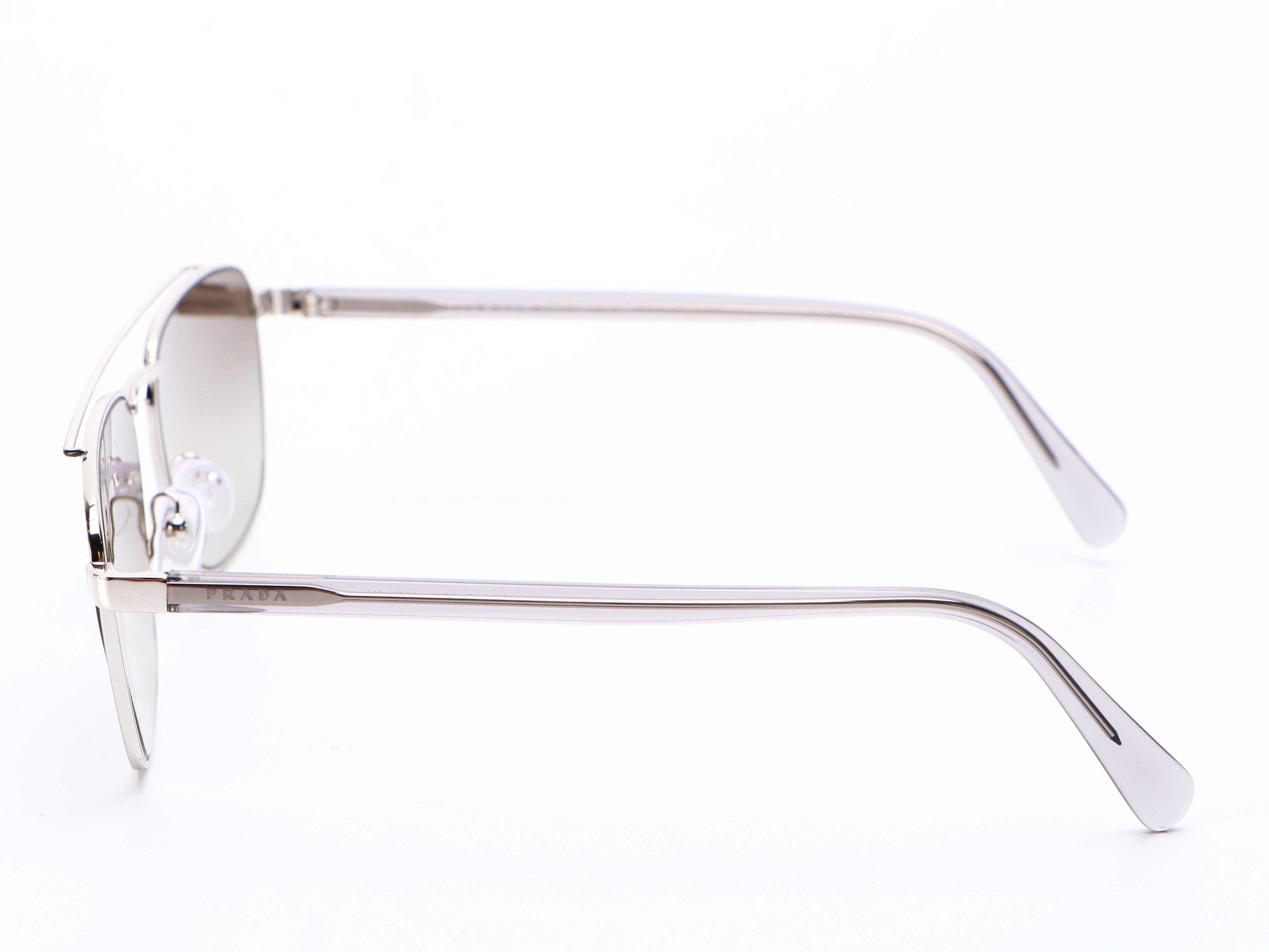 Prada  SPR61U Aviator Metal Frame and Grey-Green Gradient Lens Sunglasses