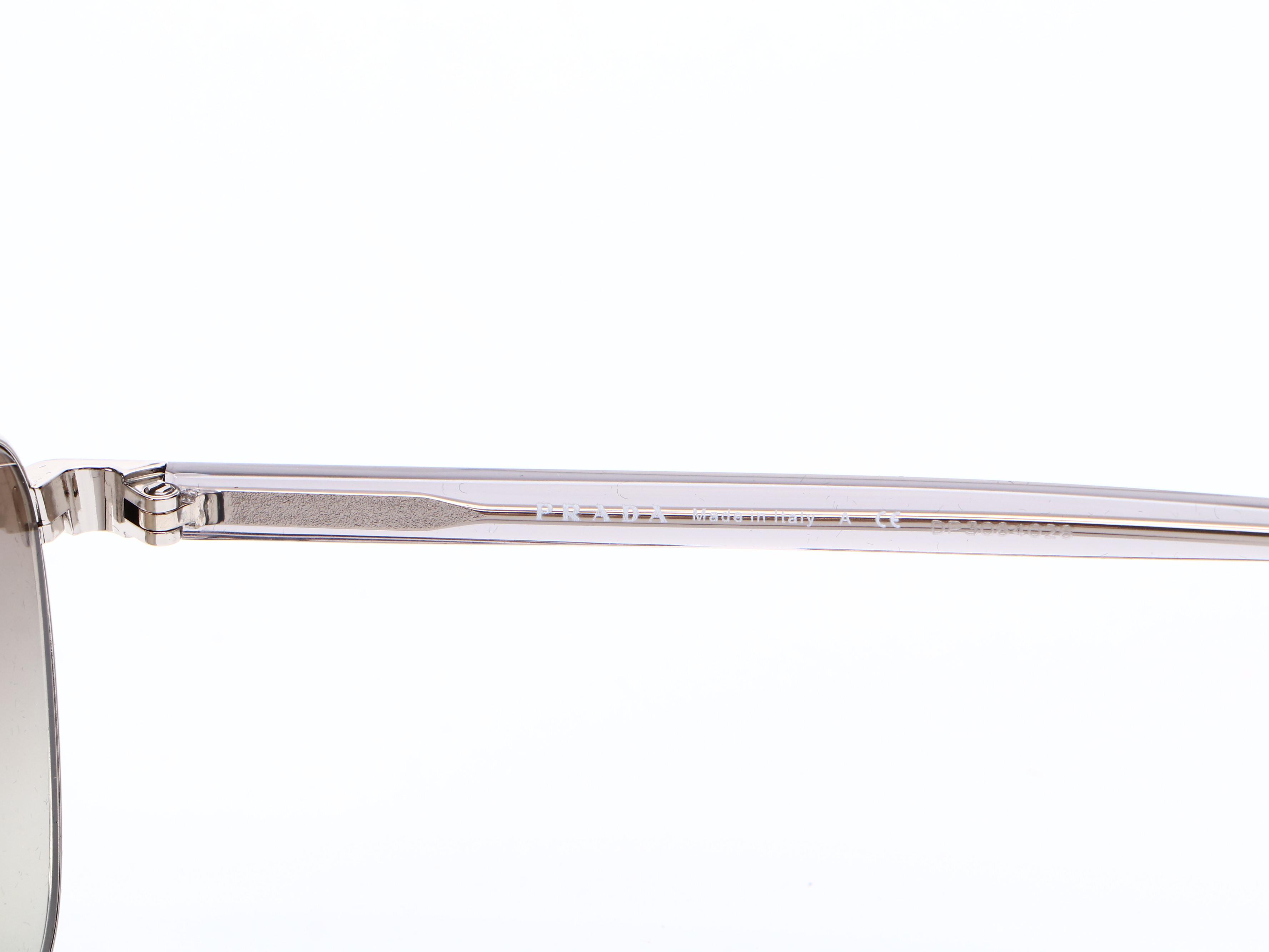 Prada  SPR61U Aviator Metal Frame and Grey-Green Gradient Lens Sunglasses