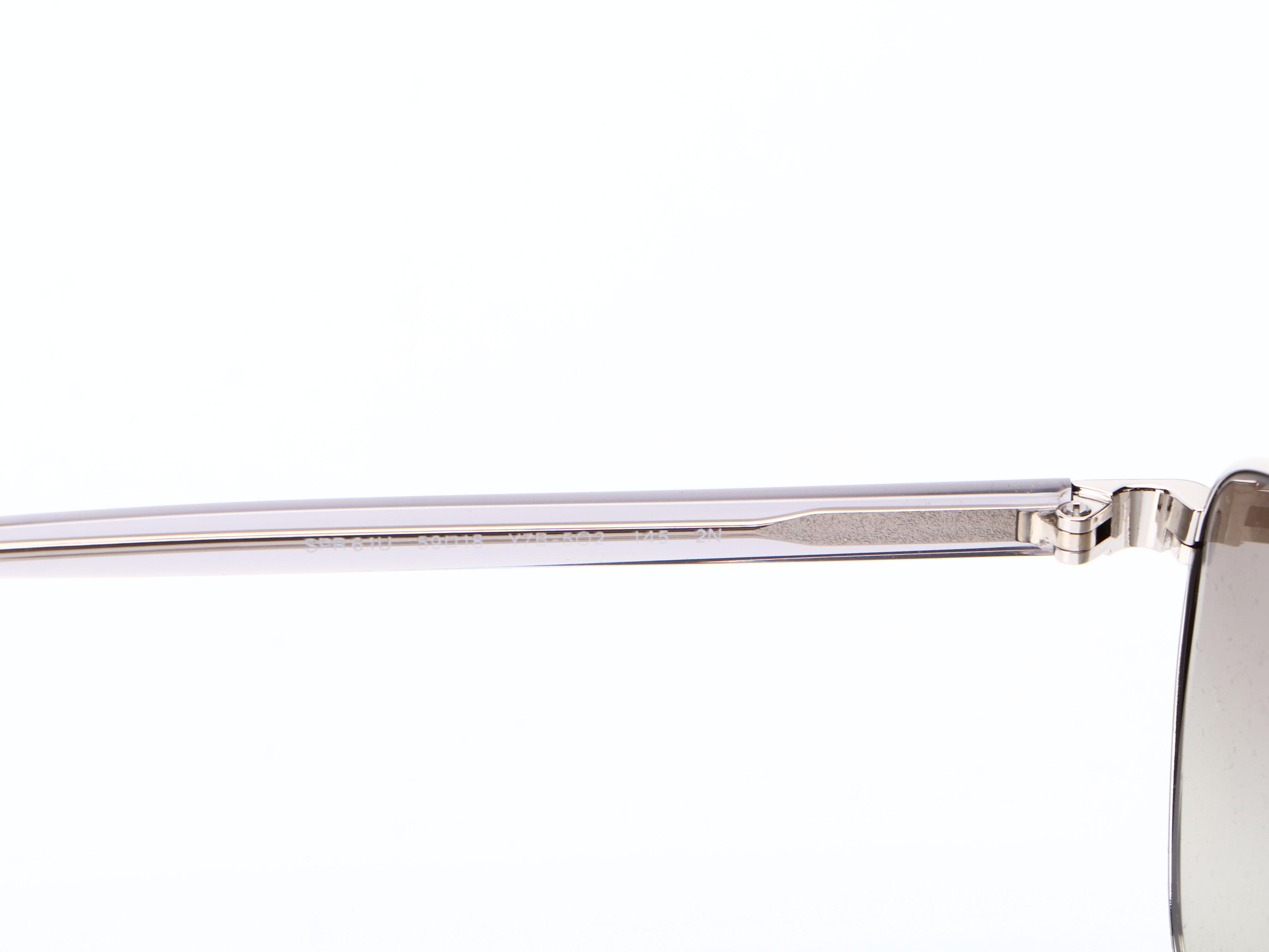 Prada  SPR61U Aviator Metal Frame and Grey-Green Gradient Lens Sunglasses