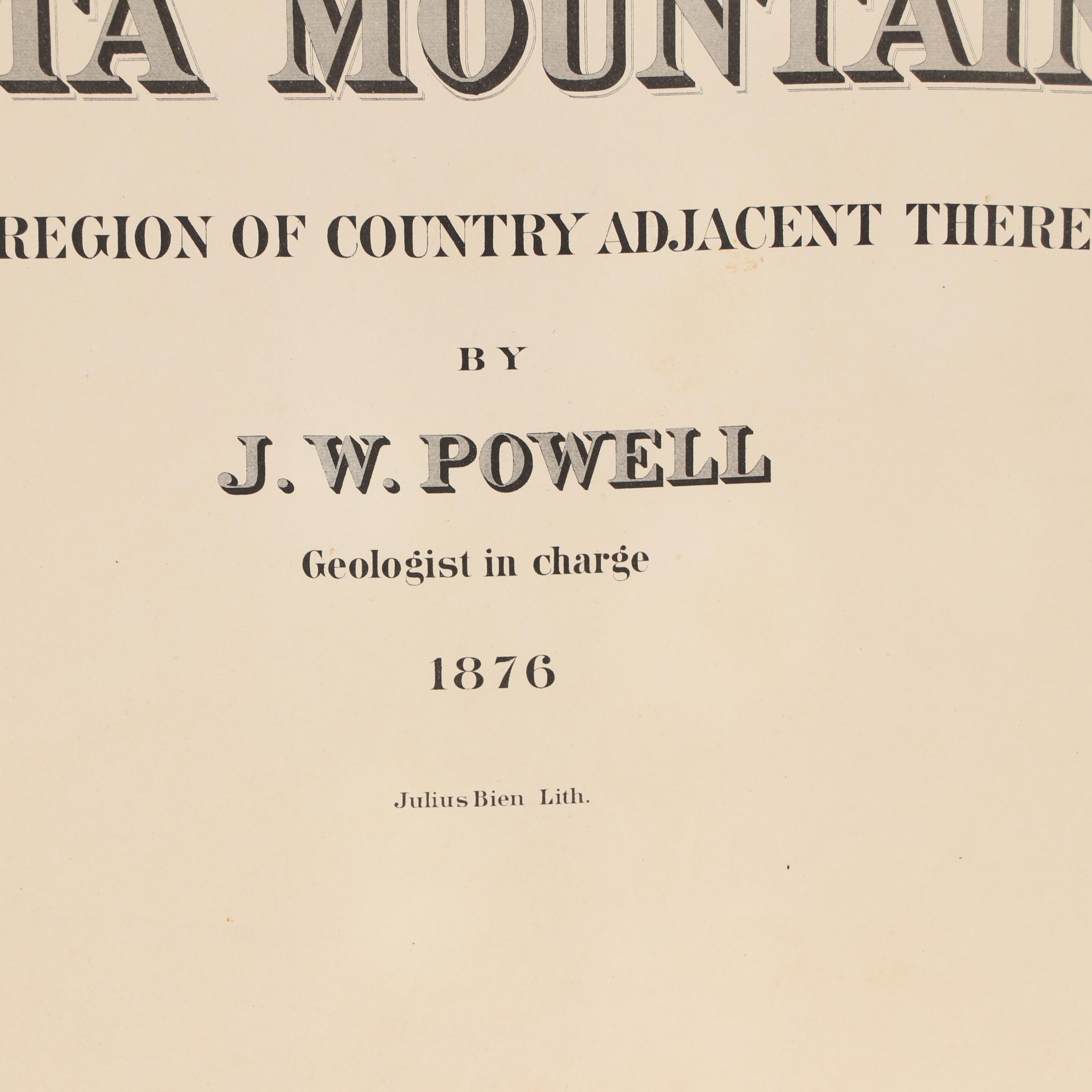USGS "Atlas Accompanying the Report on the Geology Uinta Mountains," 1876