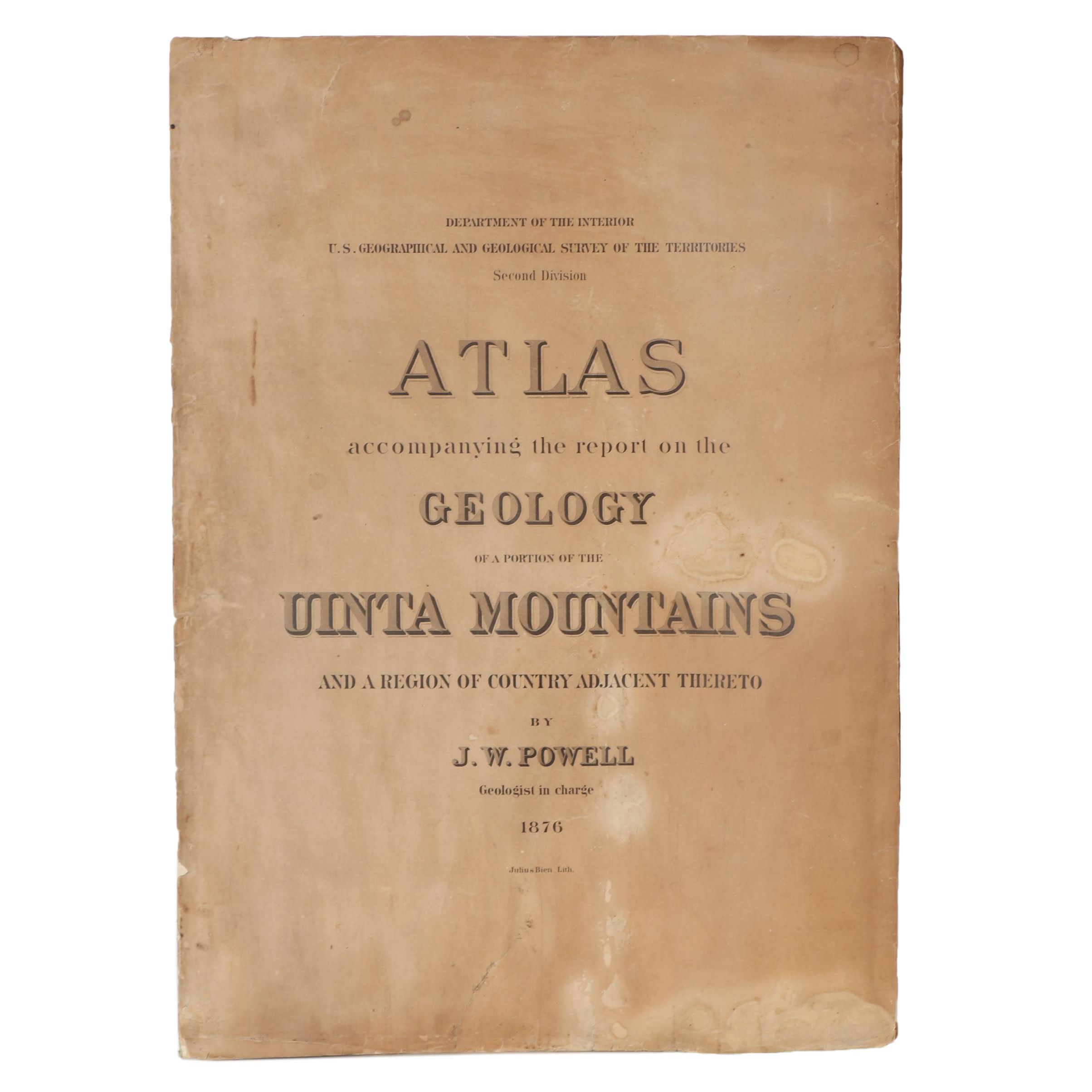 USGS "Atlas Accompanying the Report on the Geology Uinta Mountains," 1876