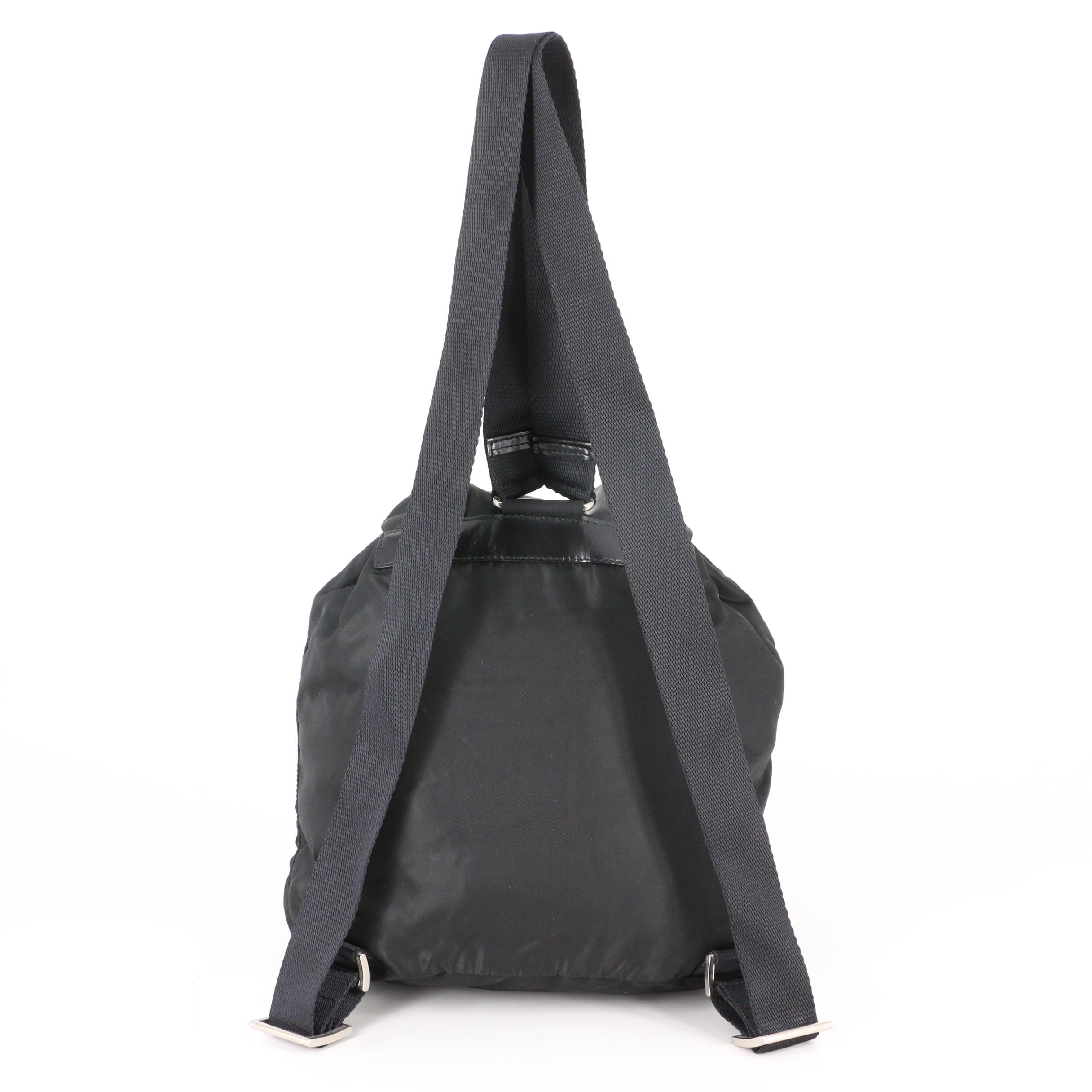 Prada Small Backpack in Black Tessuto Nylon and Leather