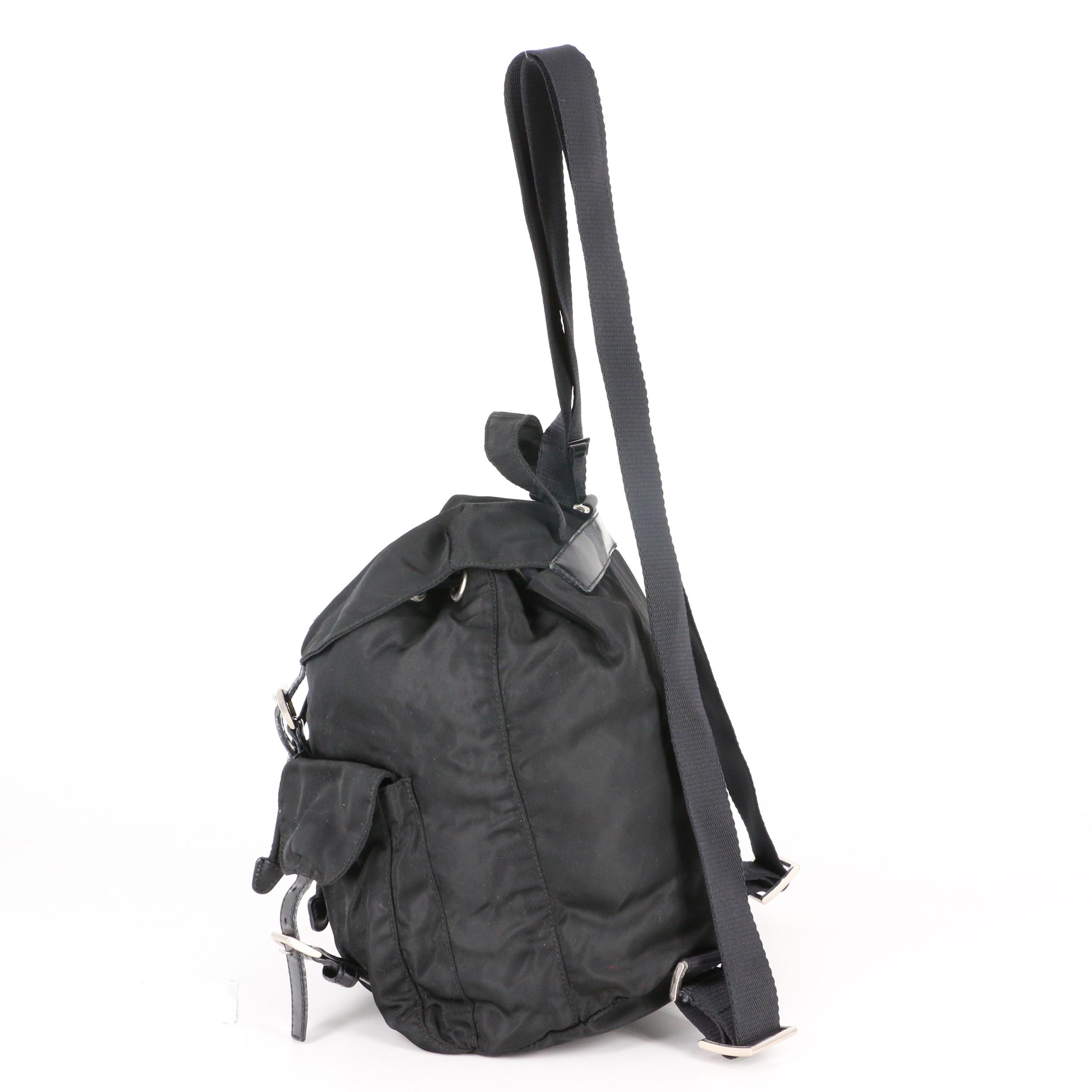 Prada Small Backpack in Black Tessuto Nylon and Leather