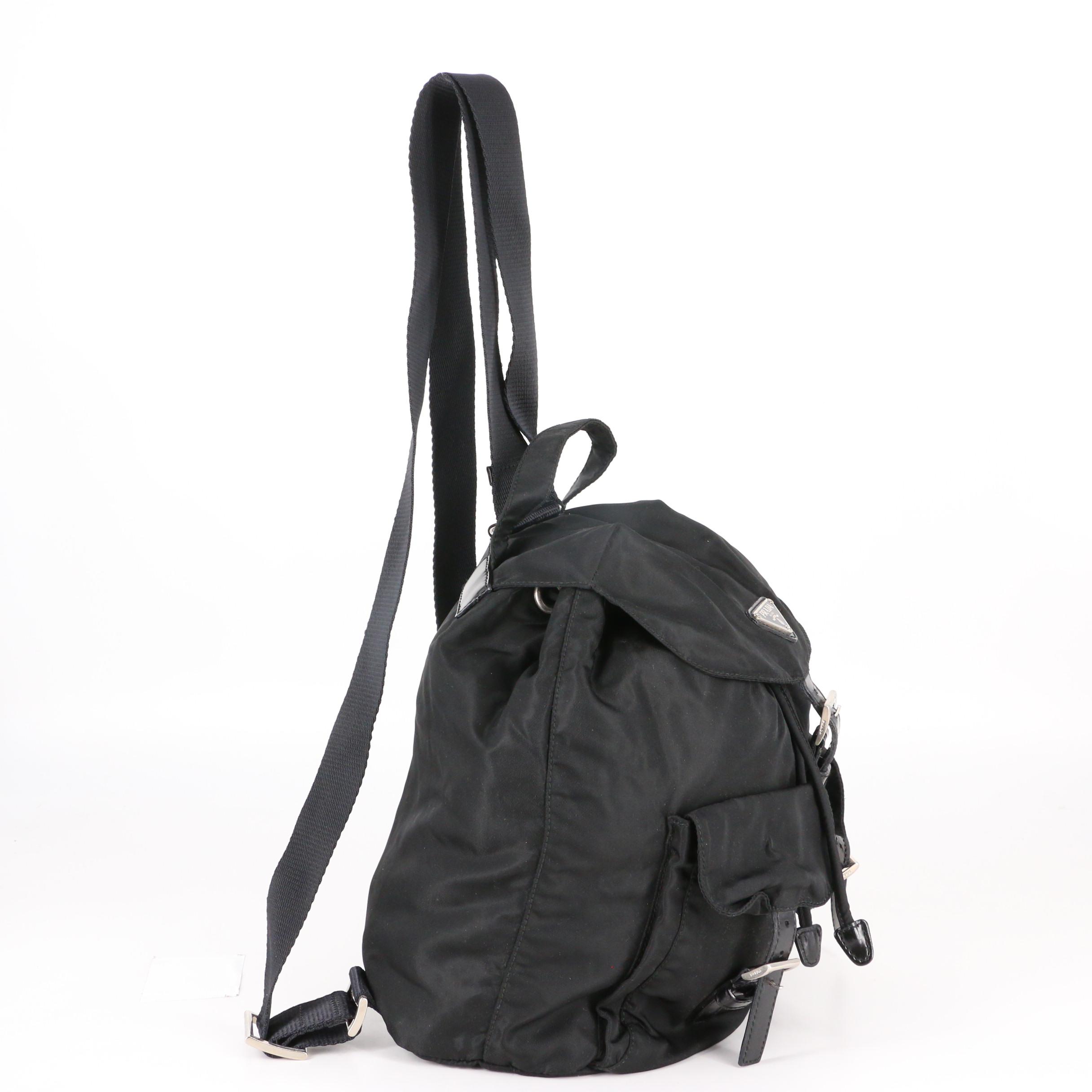 Prada Small Backpack in Black Tessuto Nylon and Leather