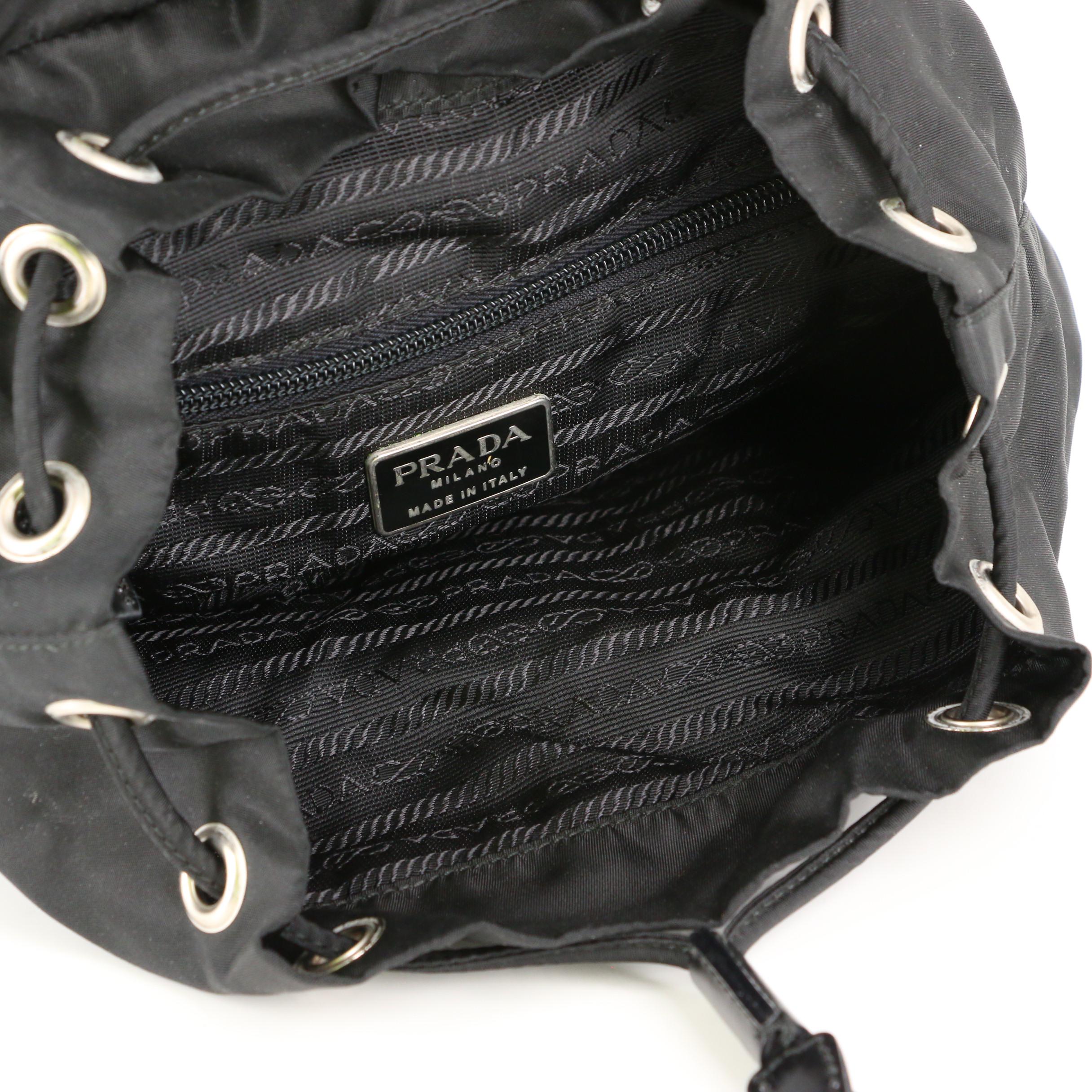 Prada Small Backpack in Black Tessuto Nylon and Leather