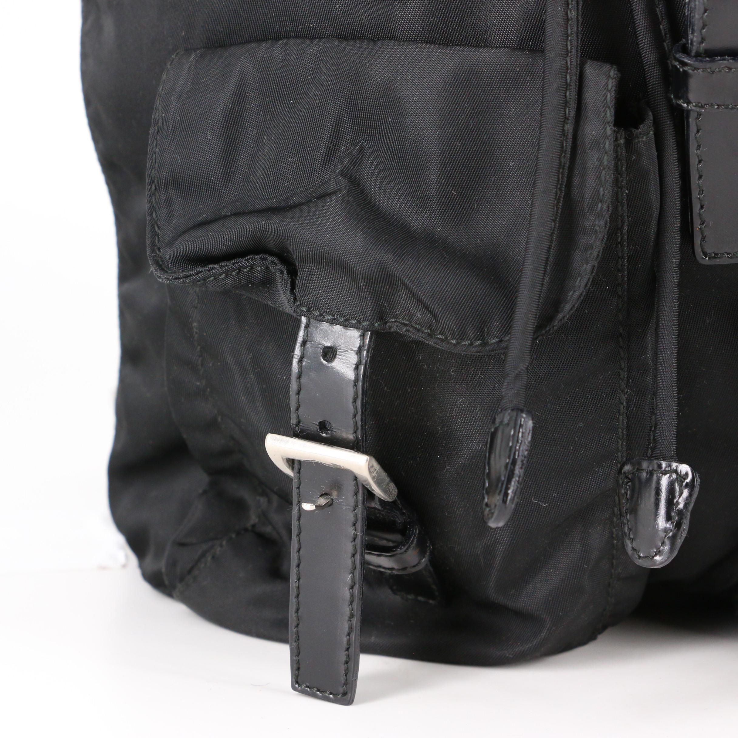 Prada Small Backpack in Black Tessuto Nylon and Leather