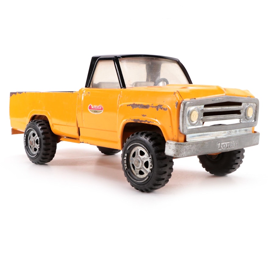 Tonka Toys Pressed Steel Yellow and Black Pick-Up Truck