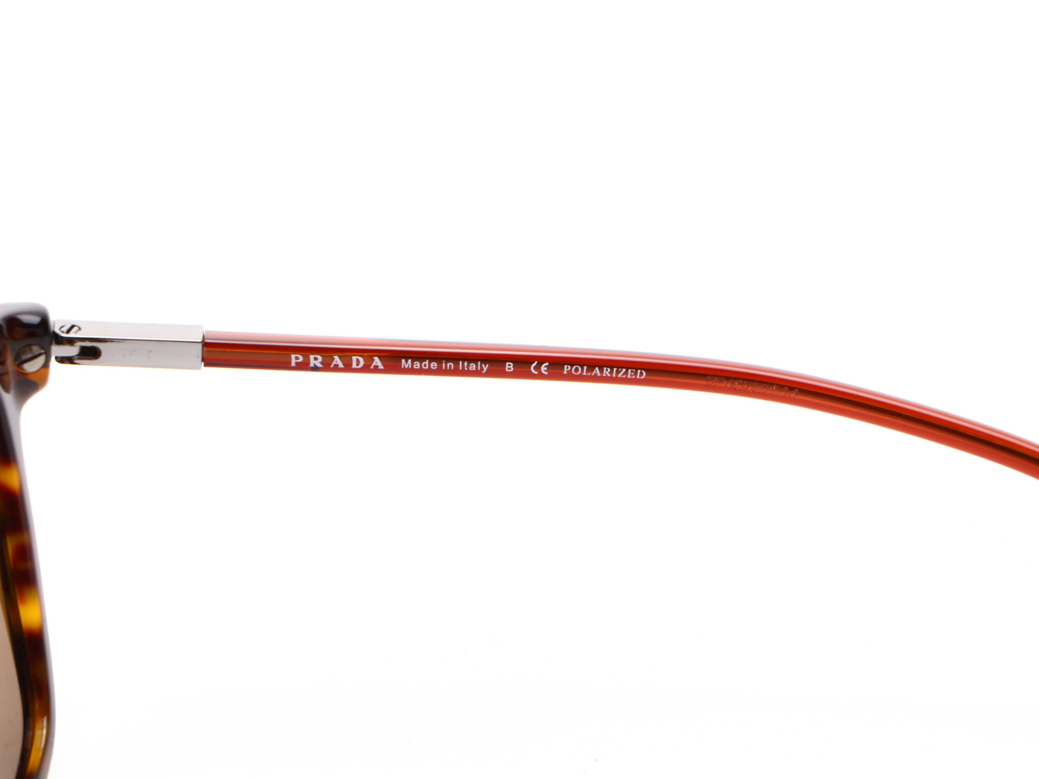 Prada SPR19X Polarized Havana Sunglasses with Case and Box